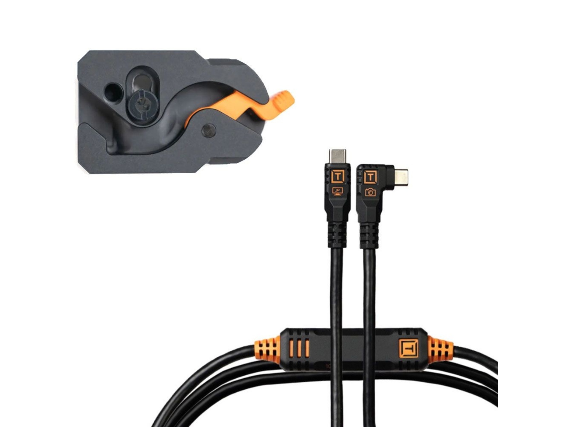 Tether Tools TetherPro Optima 10G Straight to Right Angle LeverLock and Cable Kit (4.6m, Black)