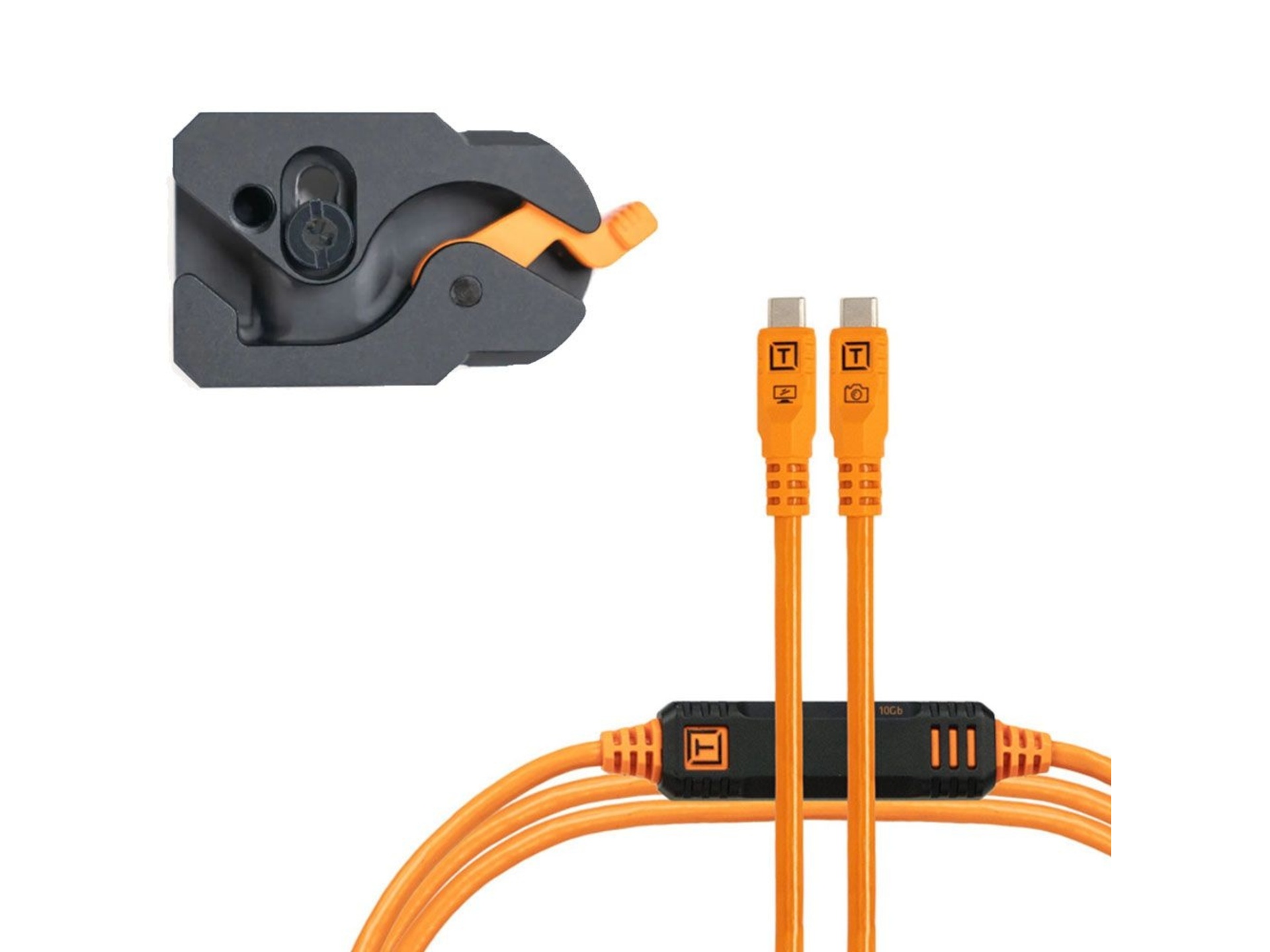 Tether Tools TetherPro Optima 10G Straight LeverLock and Cable Kit (4.6m, Hi-Visibility Orange)