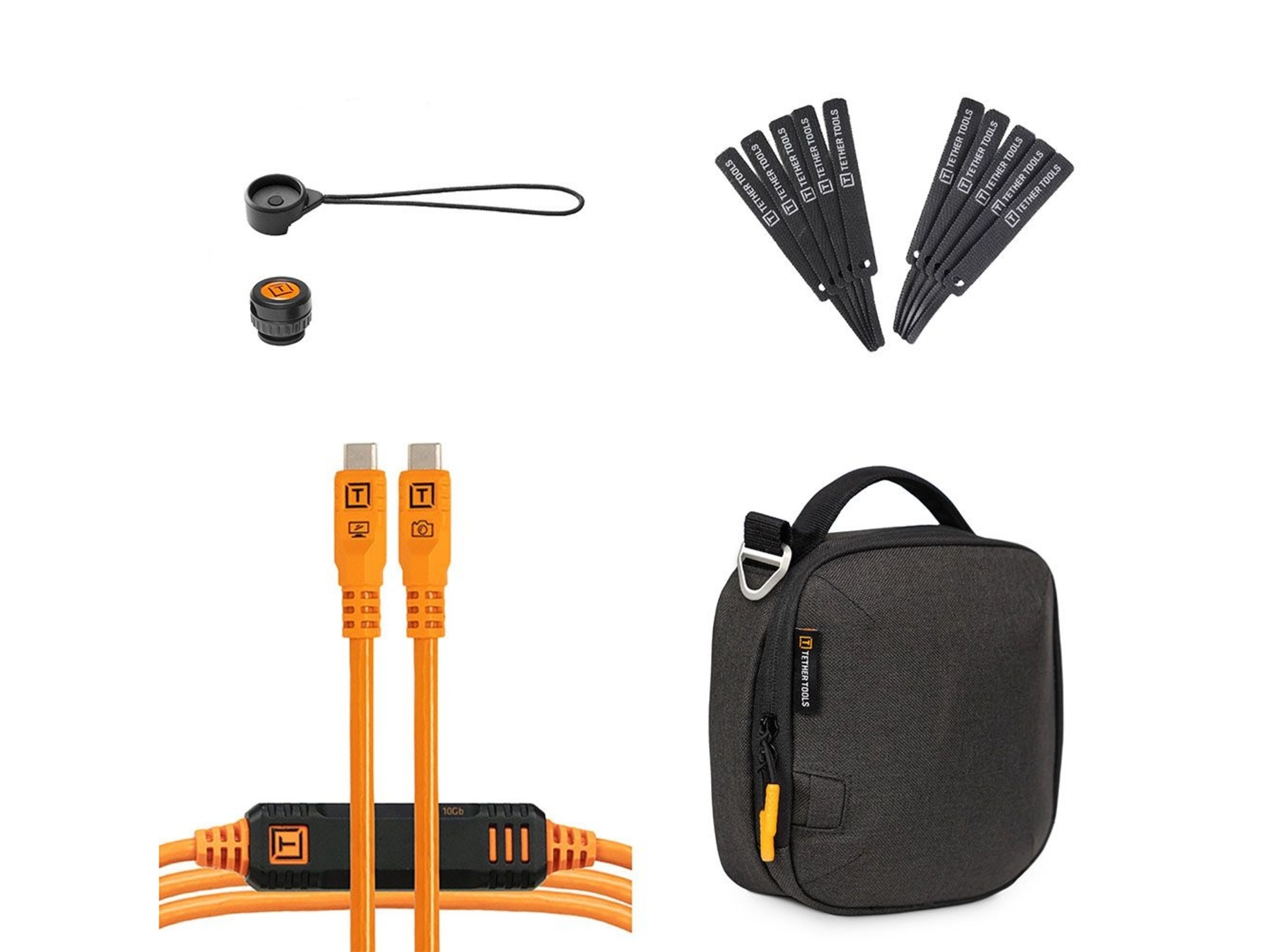 Tether Tools TetherPro Optima 10G Starter Tethering Kit (4.6m, Hi-Visibility Orange)