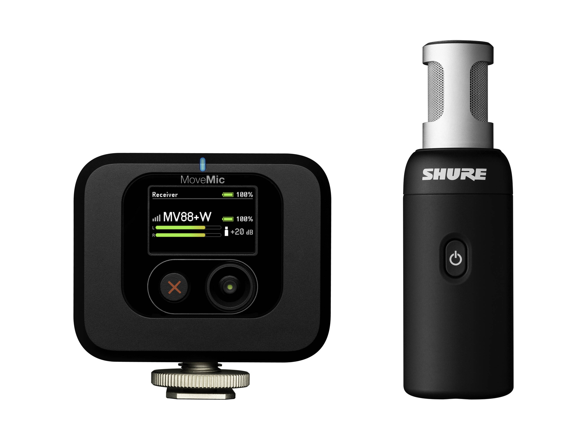 Shure MoveMic 88+ Receiver Kit Wireless Stereo Microphone System for Mobile Devices & Cameras