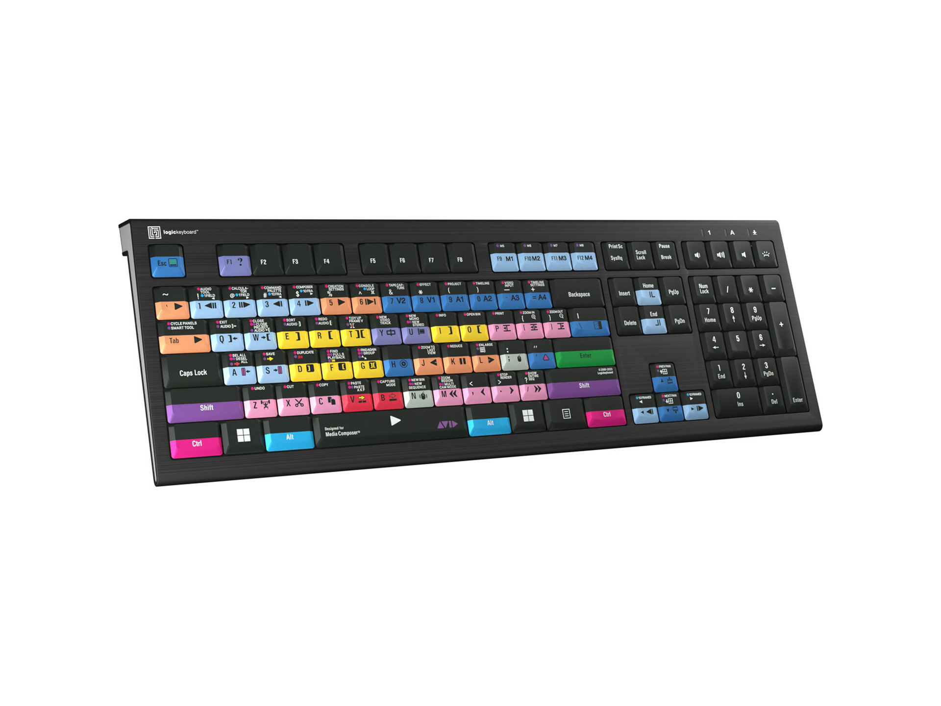 Logickeyboard ASTRA 2 PRO Backlit Keyboard for Avid Media Composer (Windows, US English)
