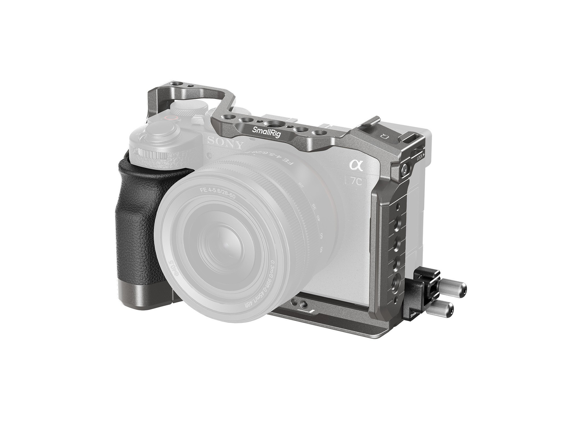 SmallRig 5198 "HawkLock" Quick Release Cage Kit with Silicone Handle for Sony Alpha 7C II / 7CR