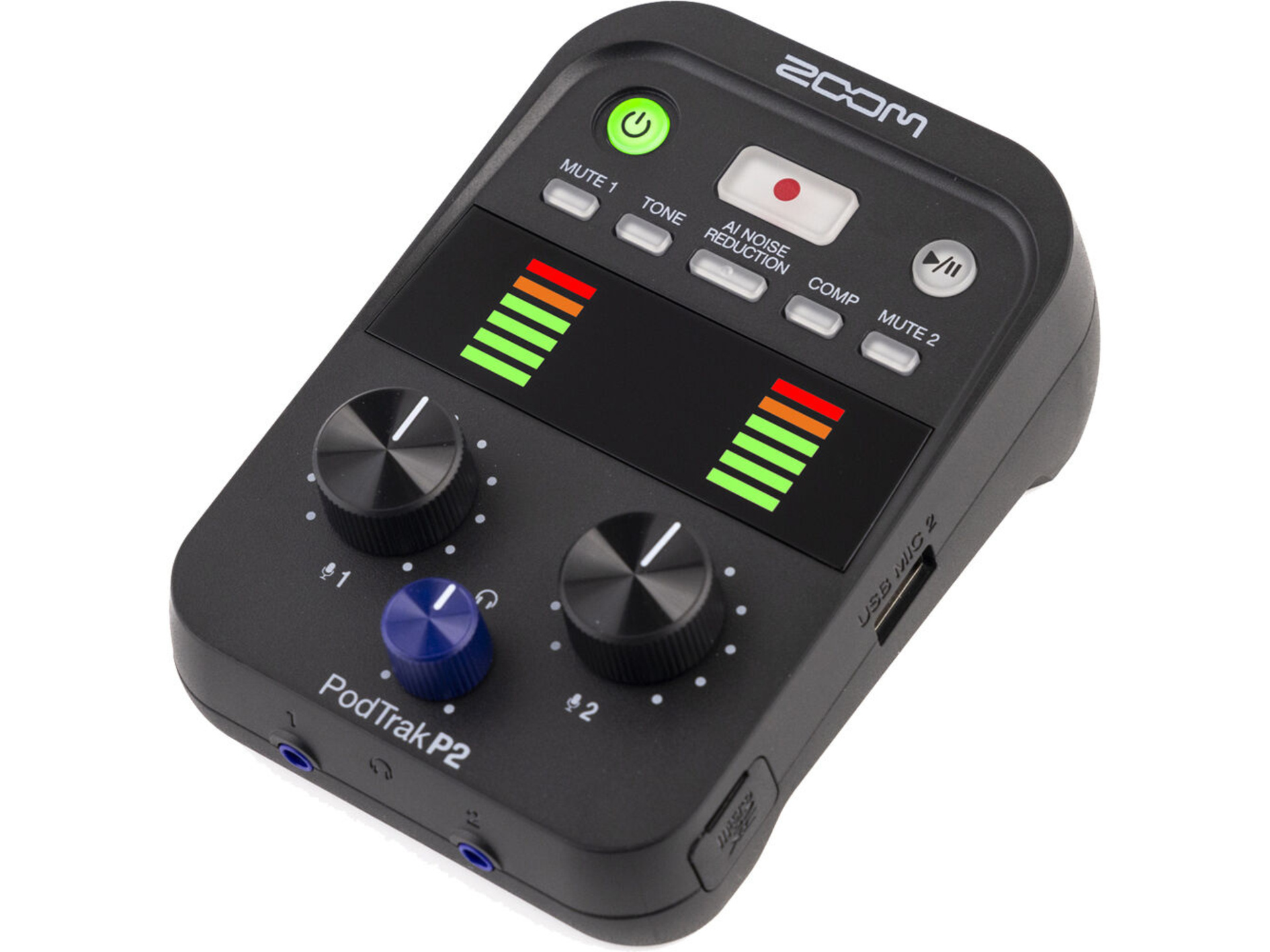 Zoom PodTrak P2 Dual USB Mic Recorder for Podcasters