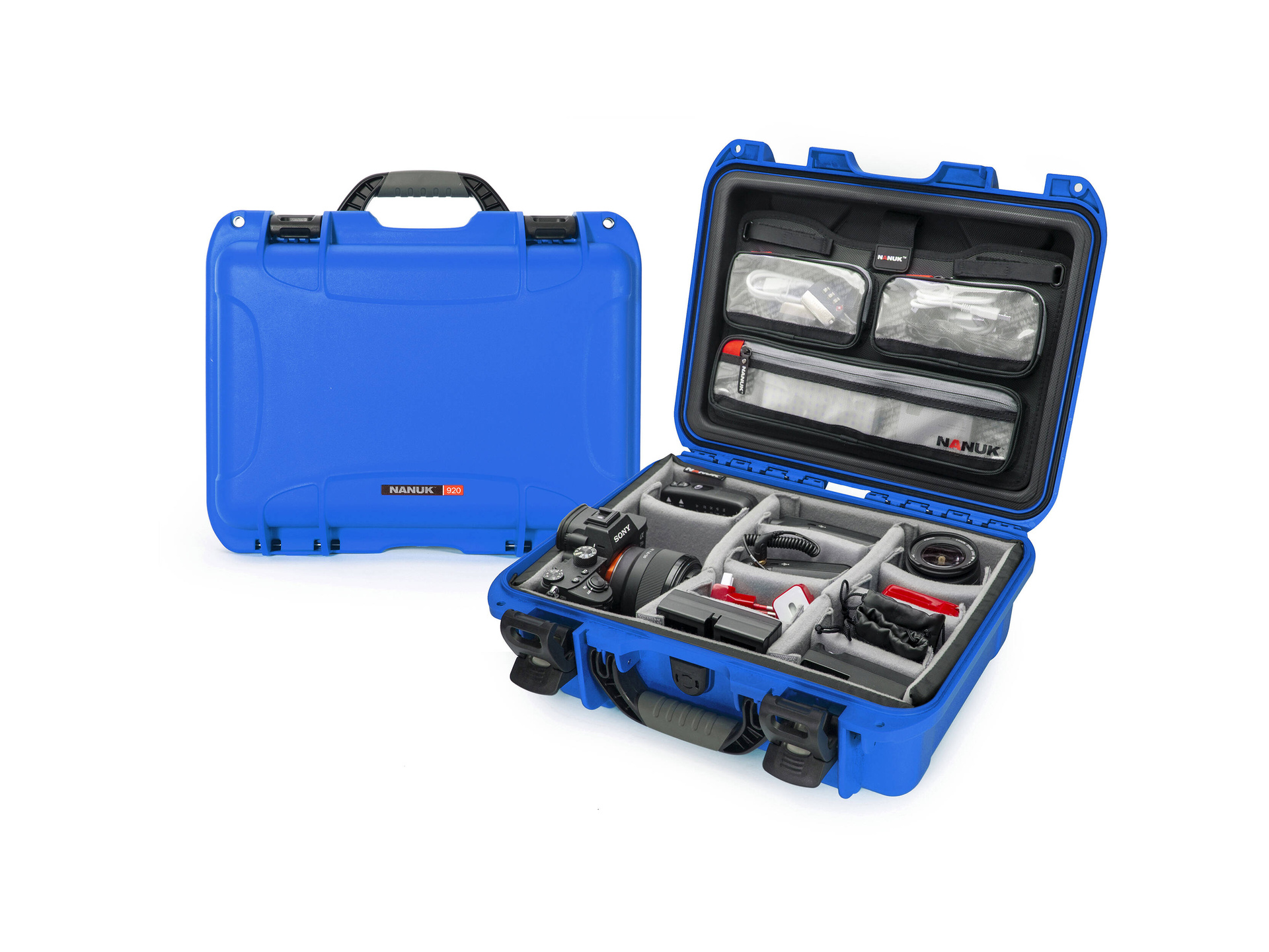 Nanuk 920 Medium Hard Case (Blue, Padded Dividers & Lid Organiser)