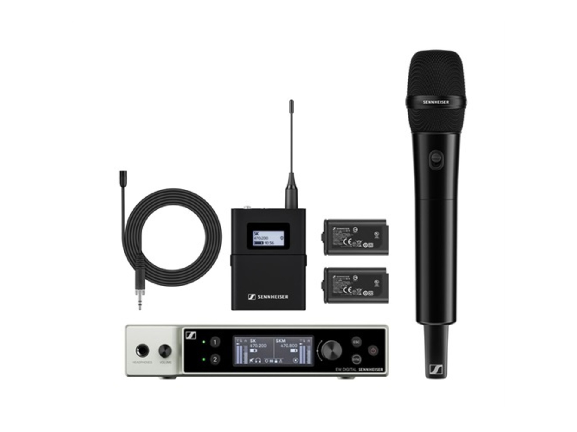 Sennheiser EW-DX MKE 2-835-S SET Dual-Channel Wireless System with Lavalier and Handheld Mic (Y1-3)