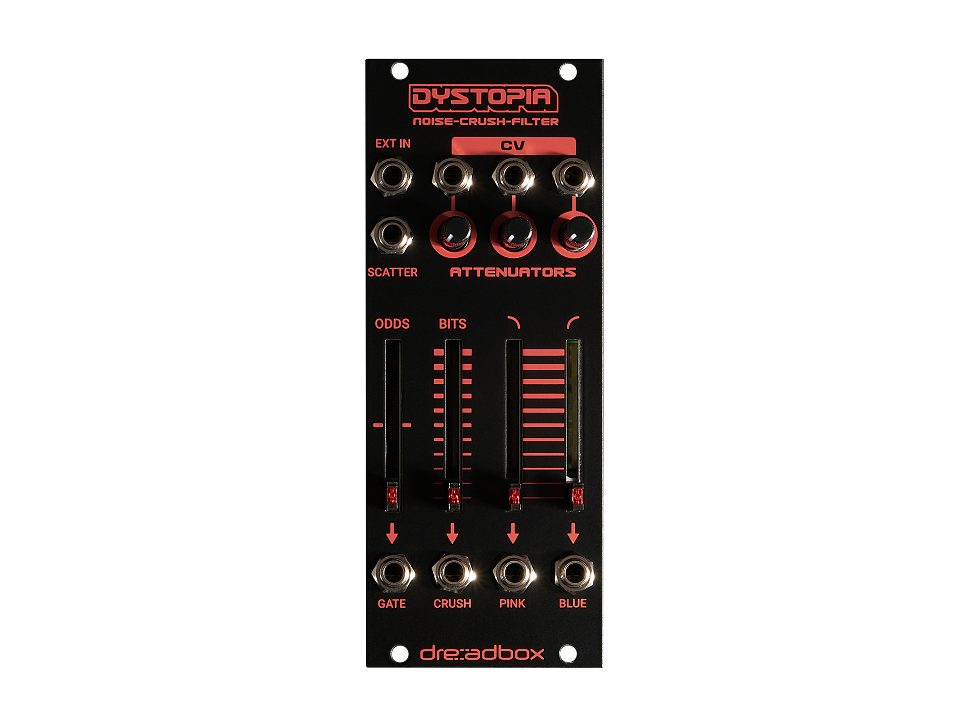 Dreadbox Dystopia BL Eurorack Module Noise Generator, Bit Crusher, and Dual Filter (10 HP)
