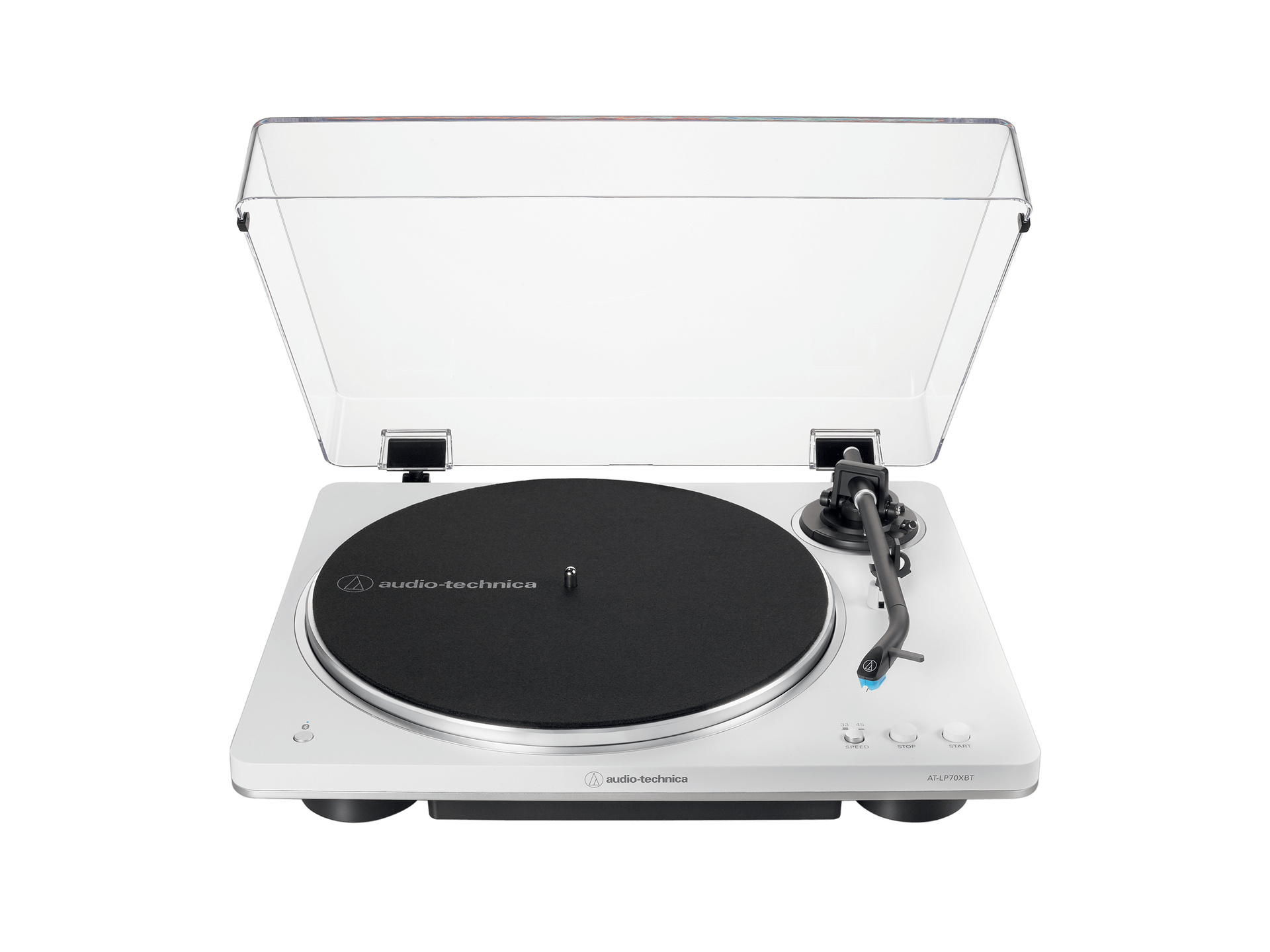 Audio Technica AT-LP70XBT Fully Automatic Belt-Drive Turntable with Bluetooth (White/Silver)