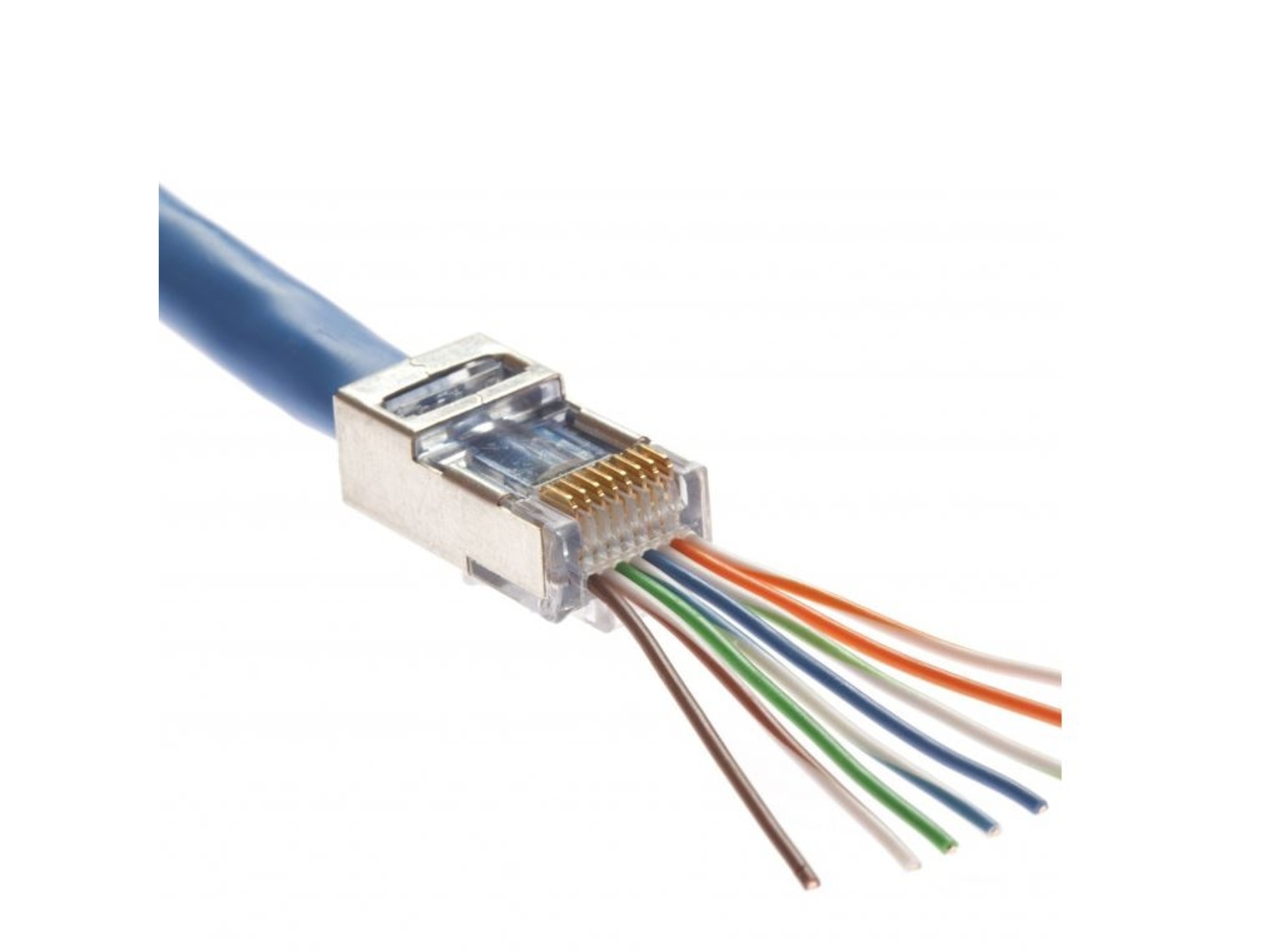 Platinum Tools Shielded EZ-RJ45 Connectors with Internal Ground (Jar Packaging, 50-Pieces)