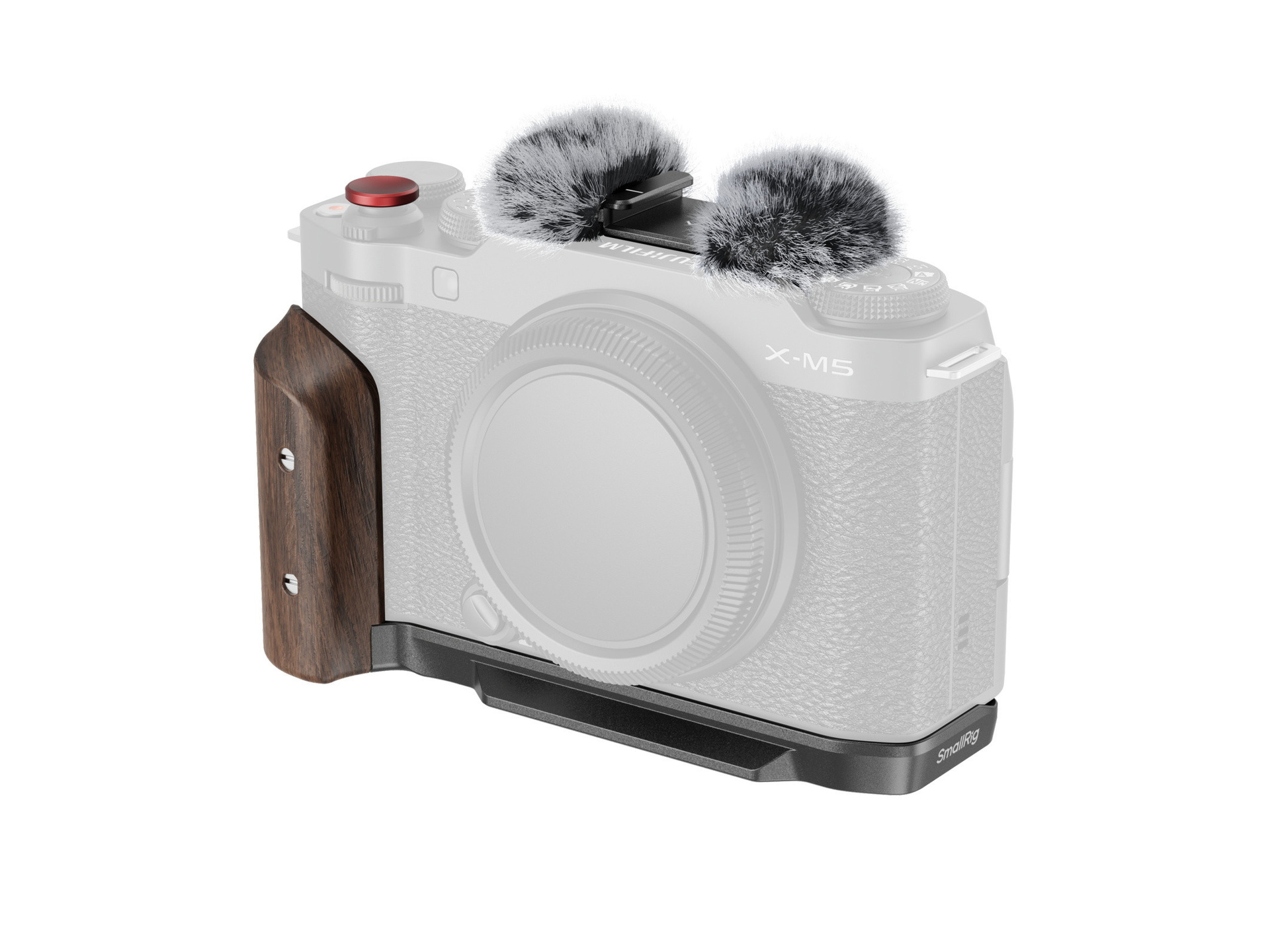 SmallRig 5260 L-Shape Mount Plate with Wooden Handle for FUJIFILM X-M5 (Black)