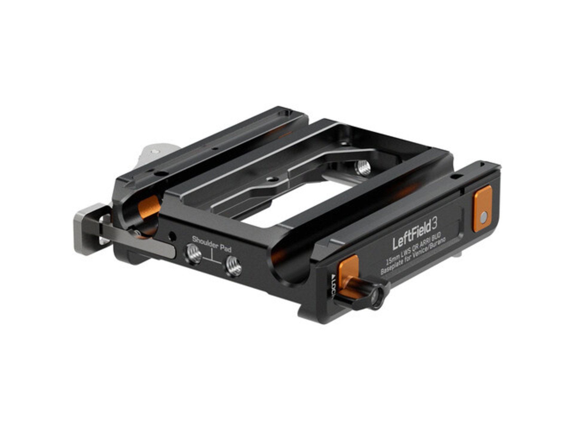 Bright Tangerine LeftField 3 ARRI BUD Compatible 15mm LWS Baseplate Core
