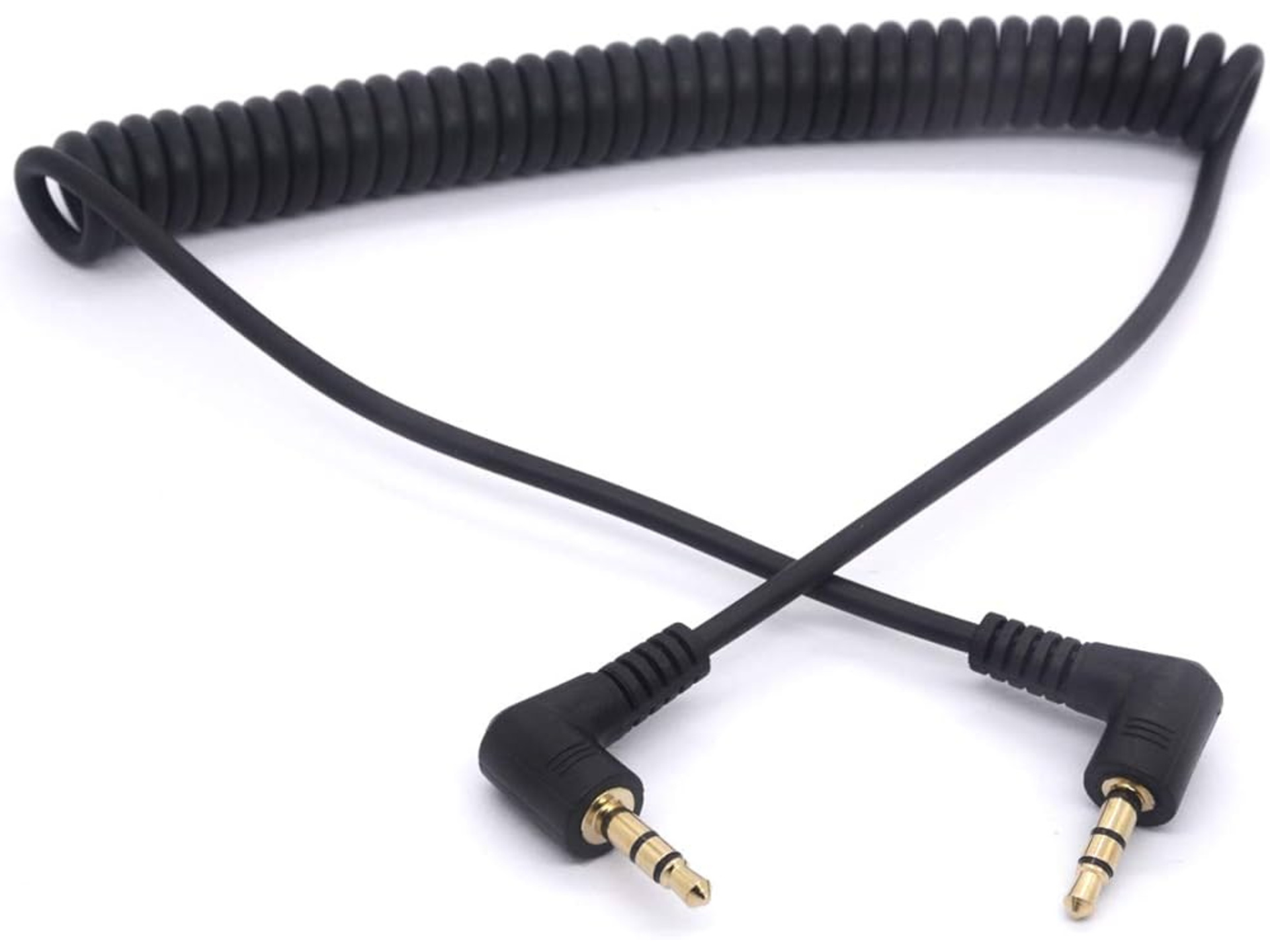 Titan 3-Pole TRS 3.5mm Male to 3-Pole TRS 3.5mm Male Coiled Stereo Audio Cable