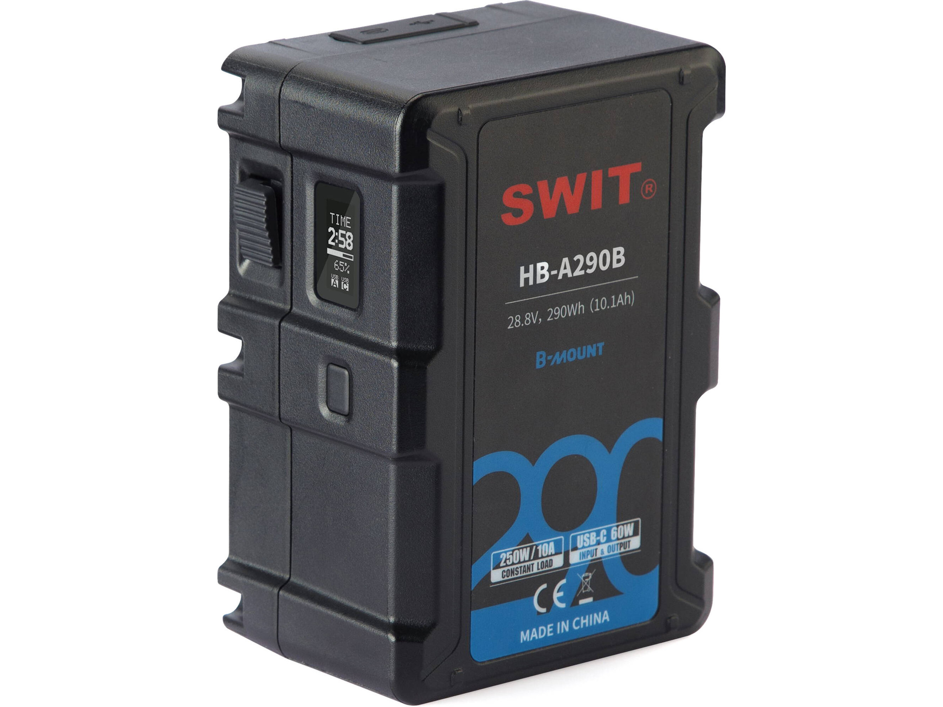 SWIT HB-A290B 28.8V 290Wh/10,005mAh B-Mount Battery with Built-In LED Flashlight