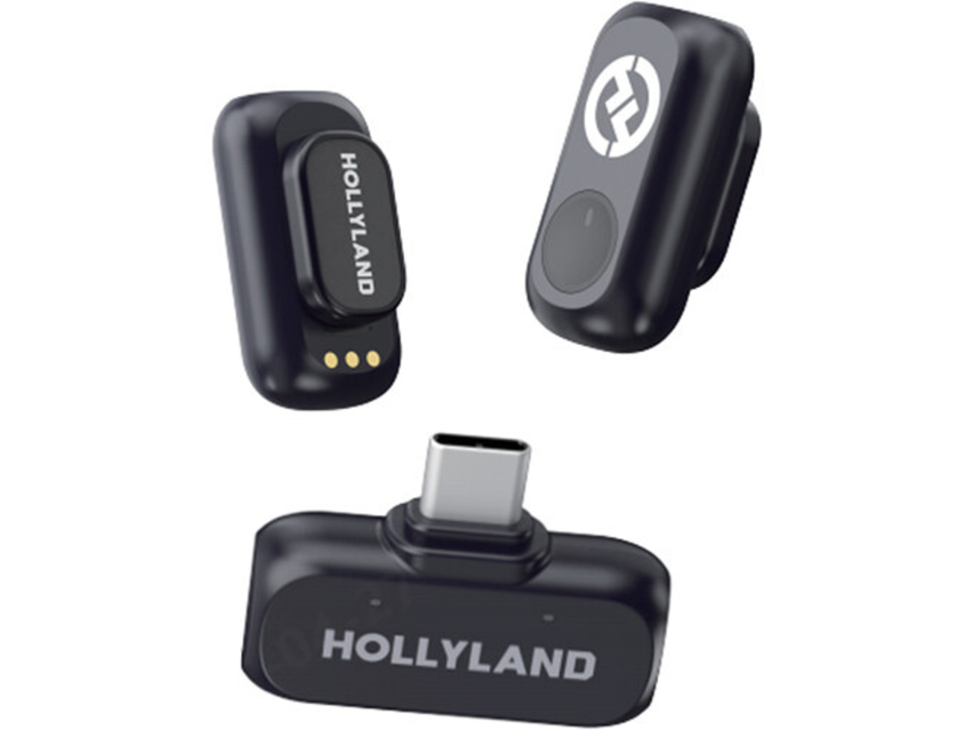 Hollyland LARK A1 Mini Duo 2-Person Wireless Microphone System with USB-C (Space Gray)