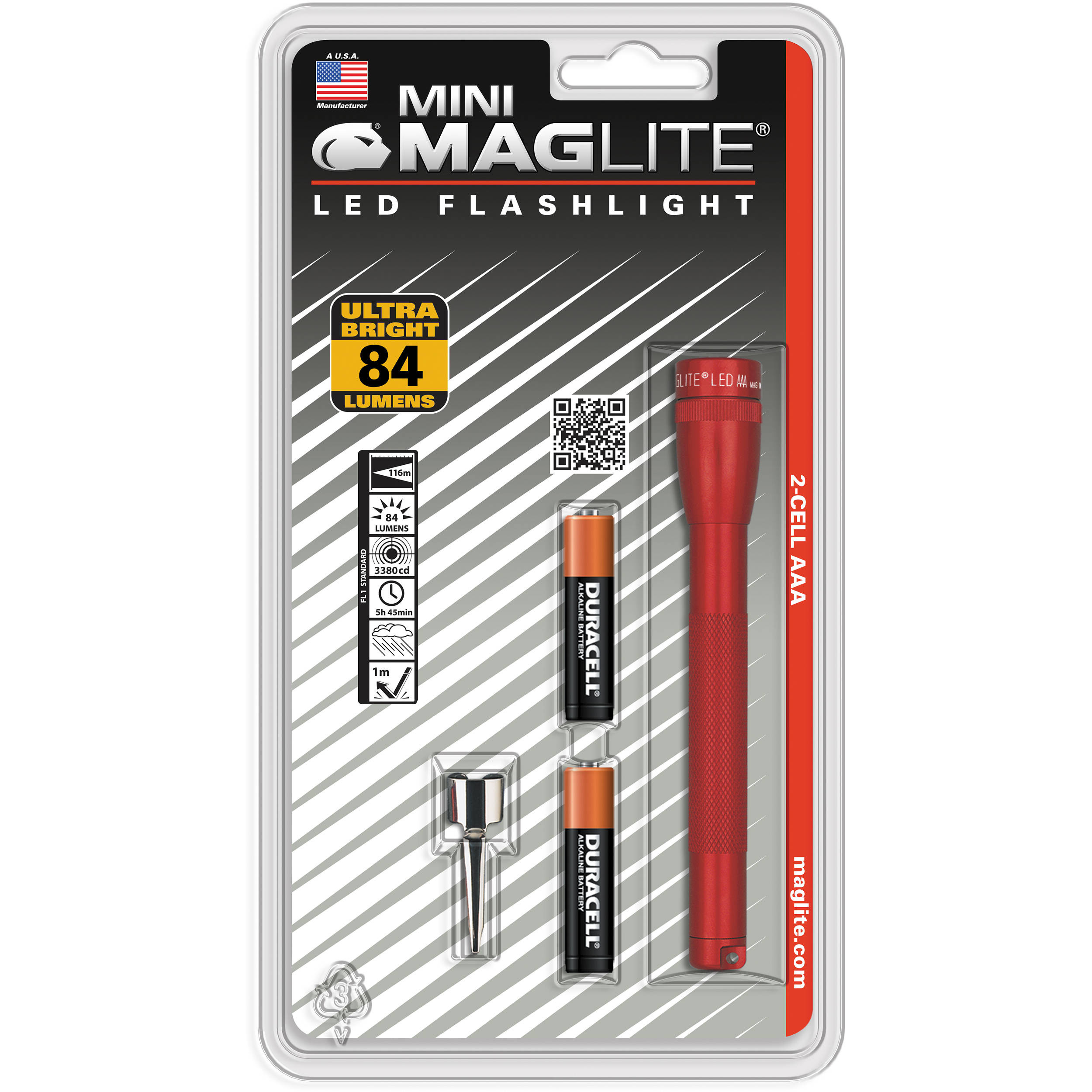 Maglite SP32036  Maglite AAA LED Flashlight (Red)