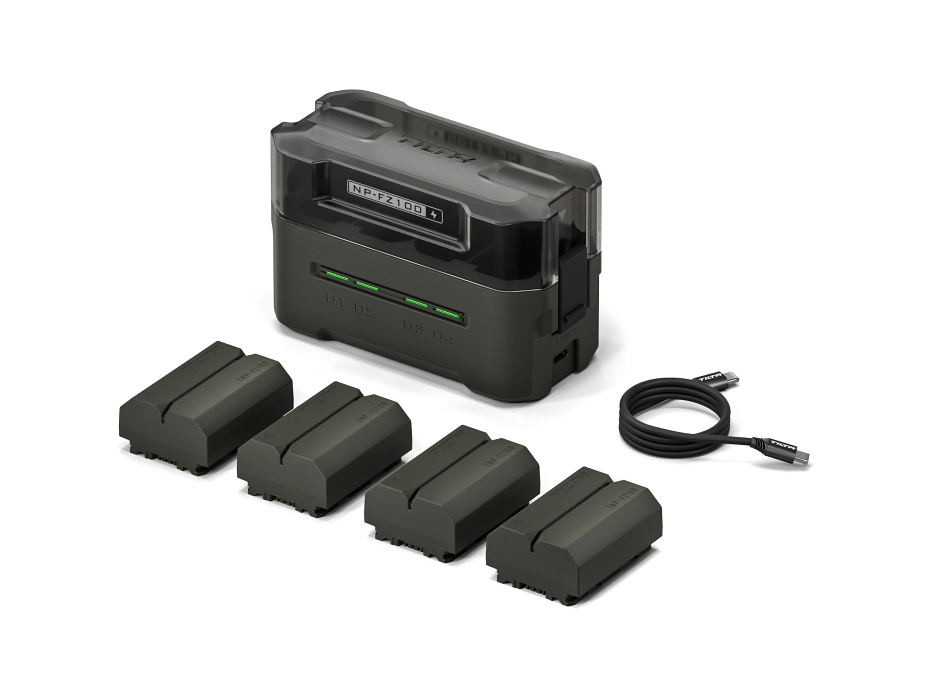 Tilta NP-FZ100 Kit with 4 Batteries and Charging Station (Green)