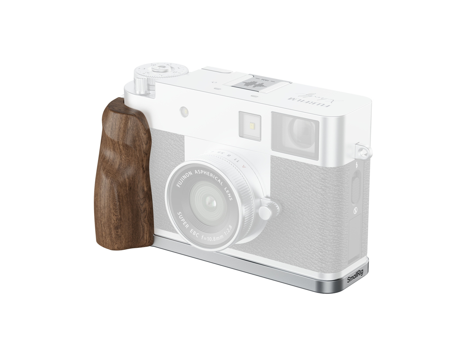SmallRig 5223 L-Shaped Mount Plate with Wooden Handle for FUJIFILM X half (Silver)