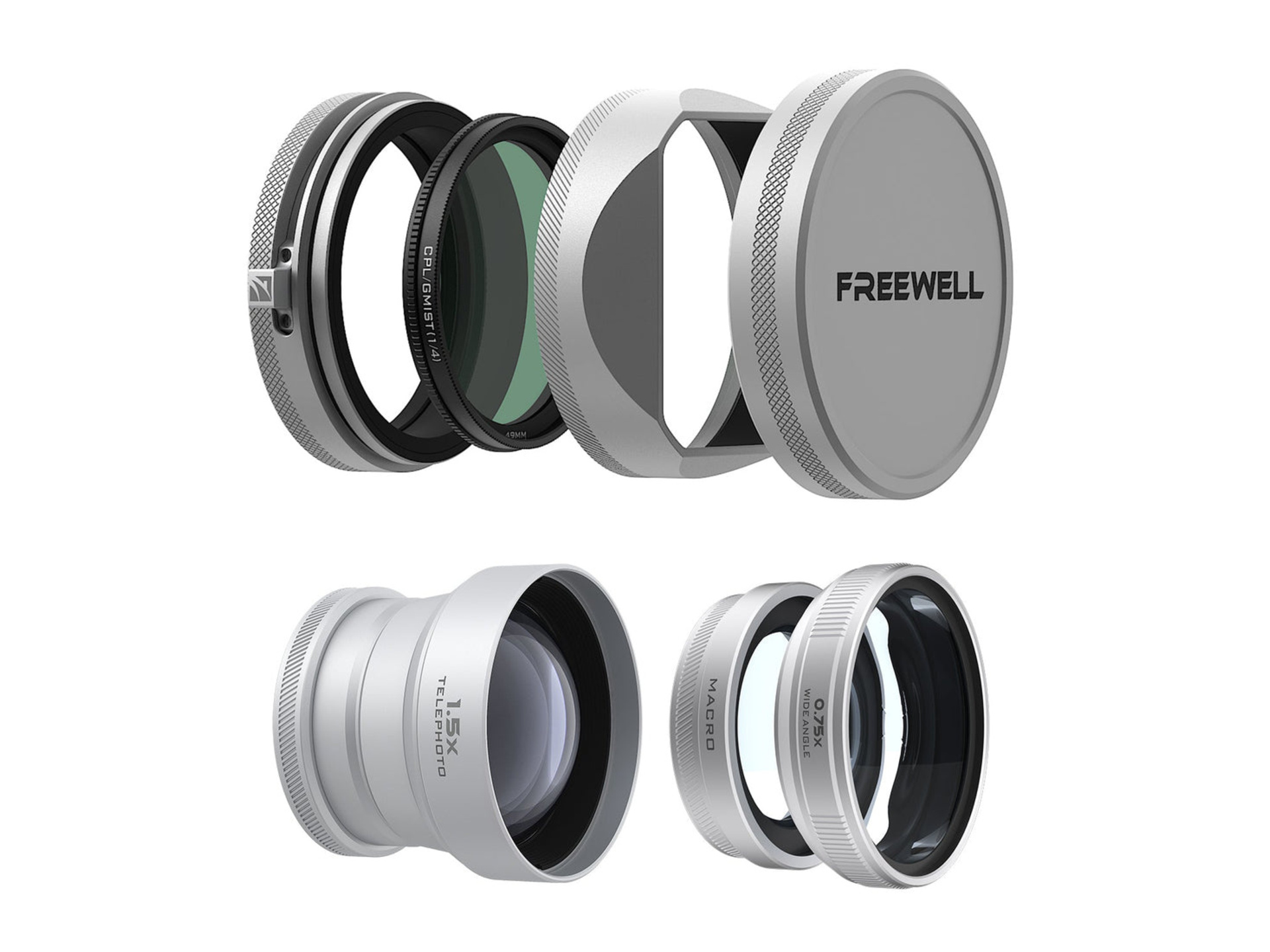 Freewell Pro Lens Kit for FUJIFILM X100V/VI Cameras (Silver)
