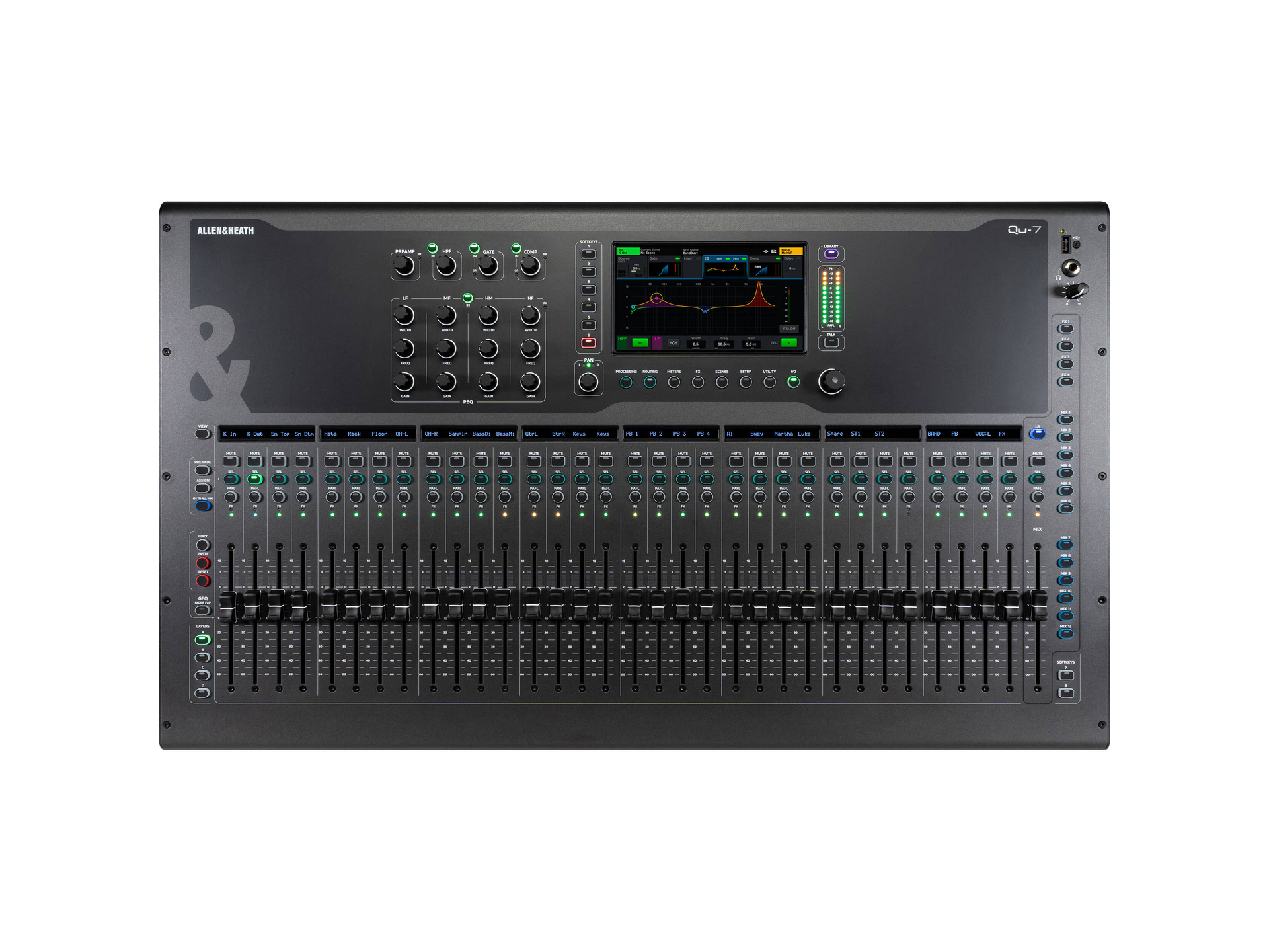Allen & Heath Qu-7 36-Channel / 12-Bus Digital Mixer with 33 Motorized Faders