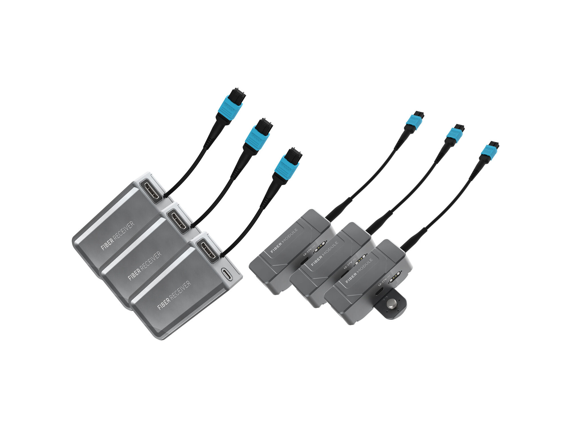 Kondor Blue Fletch Fiber 3 Transmitter & Receiver Modules Kit for HDMI (Space Gray)