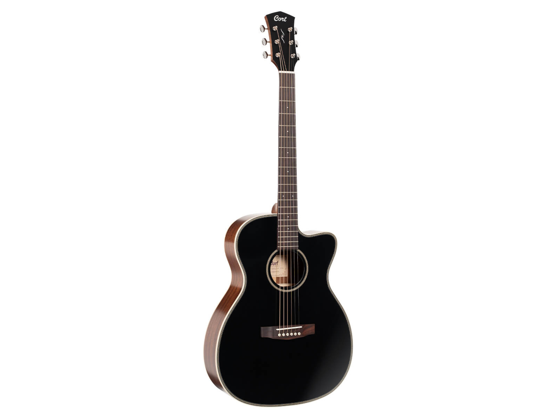Cort Essence-OC4 Acoustic Guitar with Bag (Black Top Semi-Gloss)