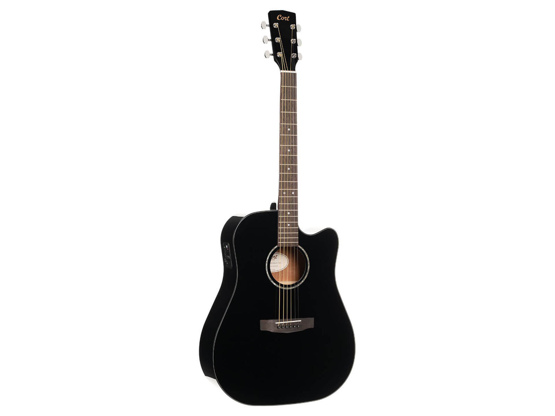 Cort Earth60CE Acoustic Guitar with Bag (Black Gloss)