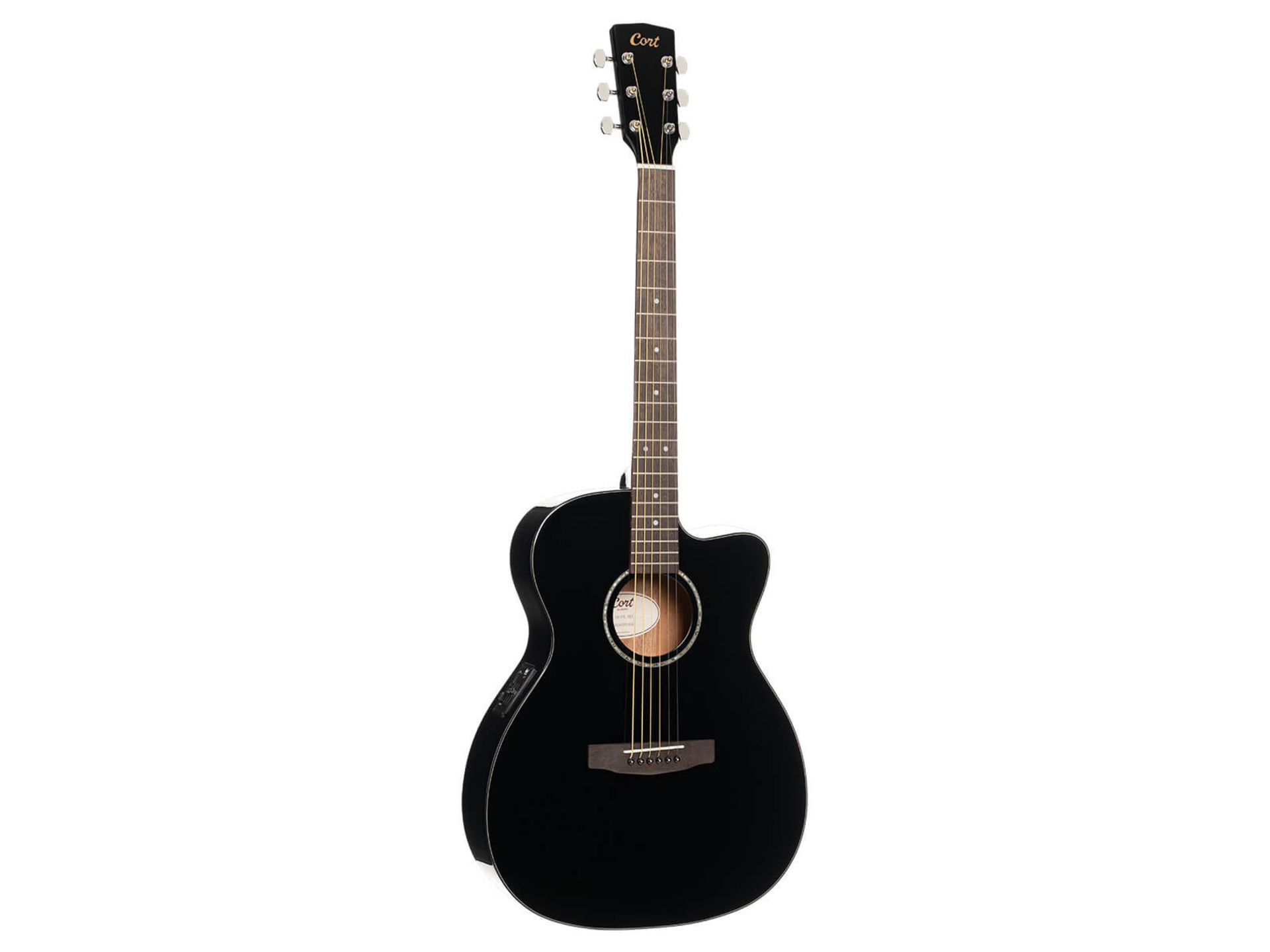 Cort L60CE Acoustic Guitar with Bag (Black Gloss)