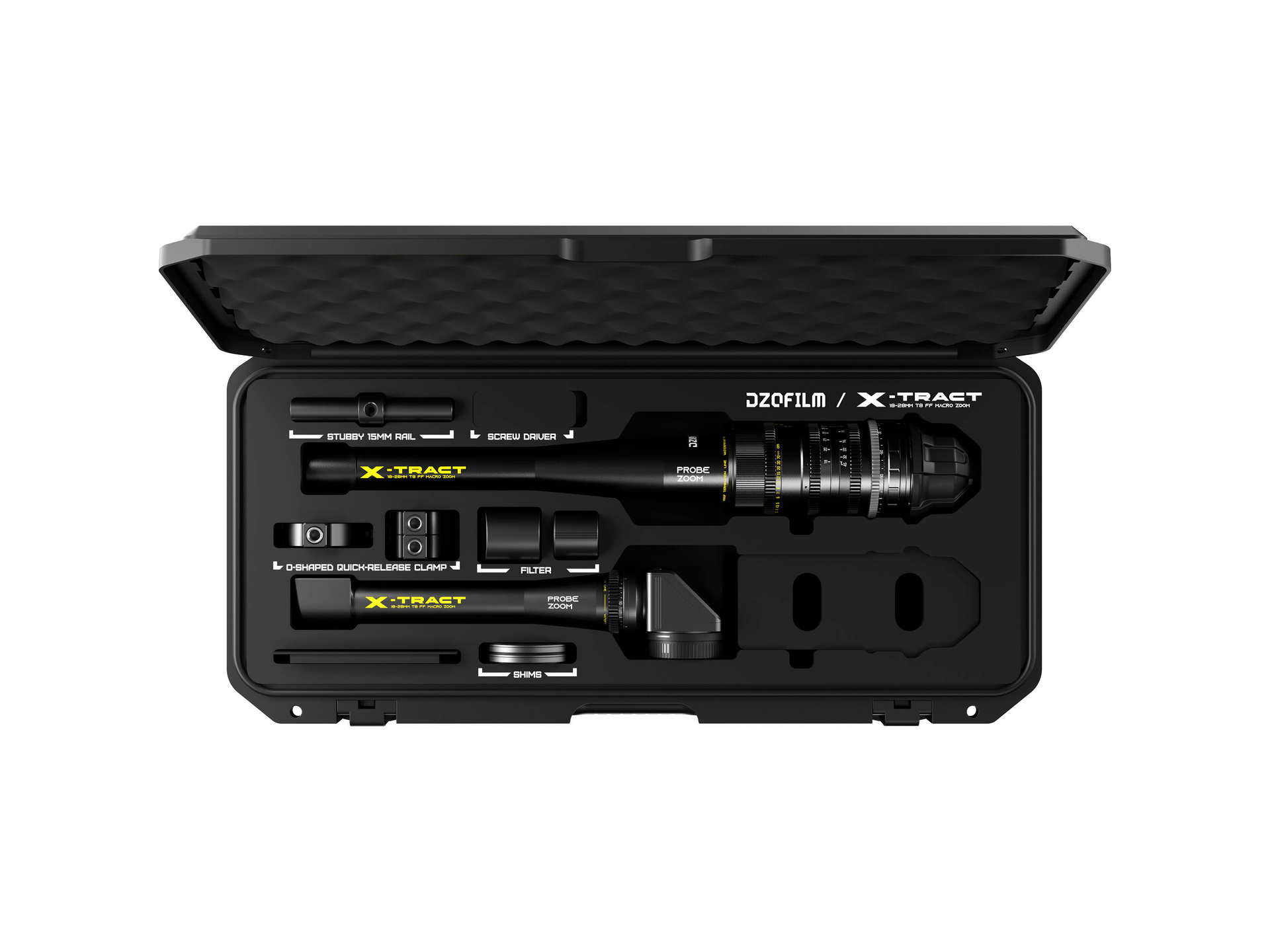DZOFilm X-Tract 18-28mm T8 FF Detachable Probe Zoom with Case (0 & 360, ARRI PL, Metric)