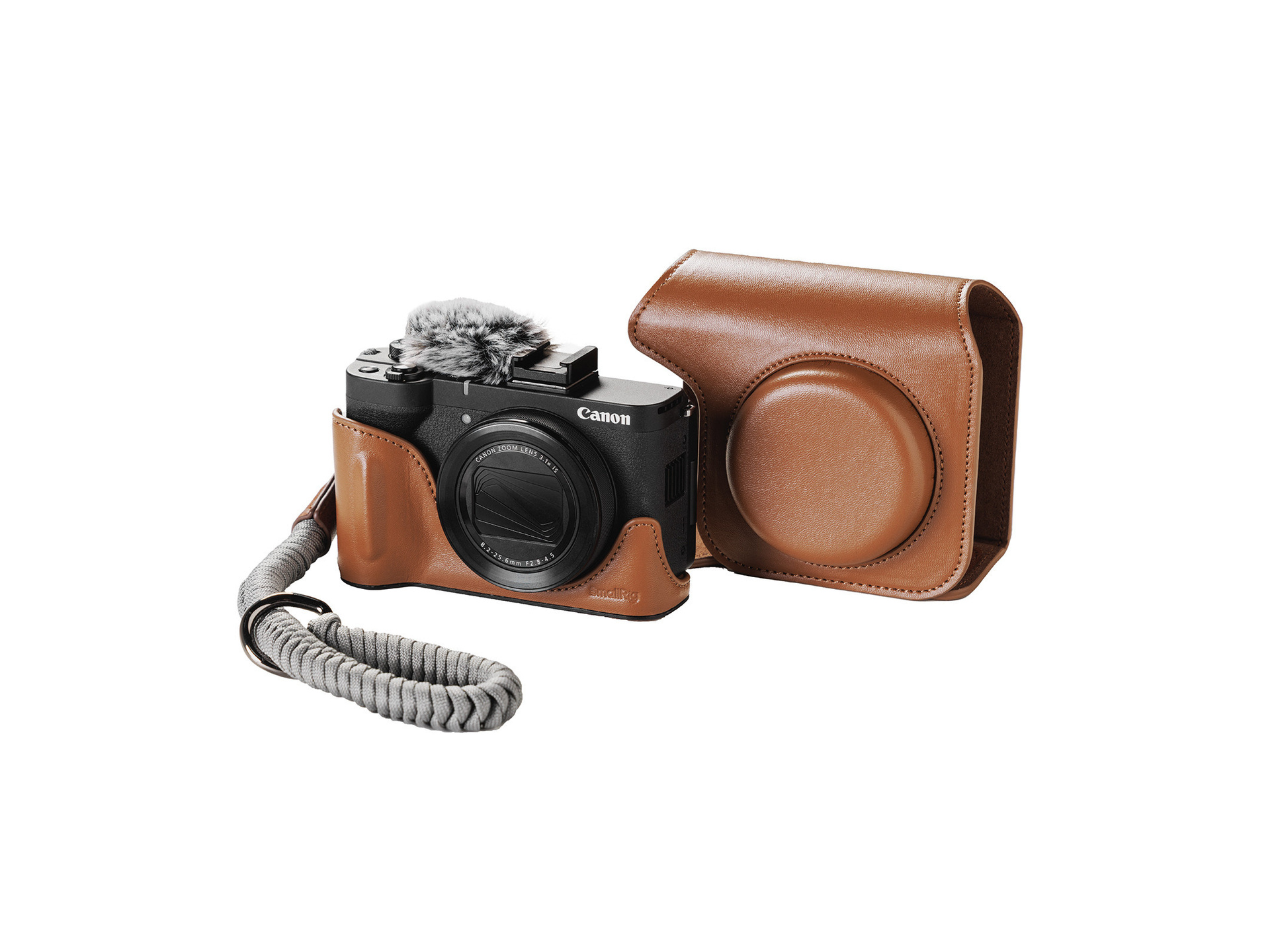 SmallRig 5385 Leather Case Kit for Canon PowerShot V1 (Brown)