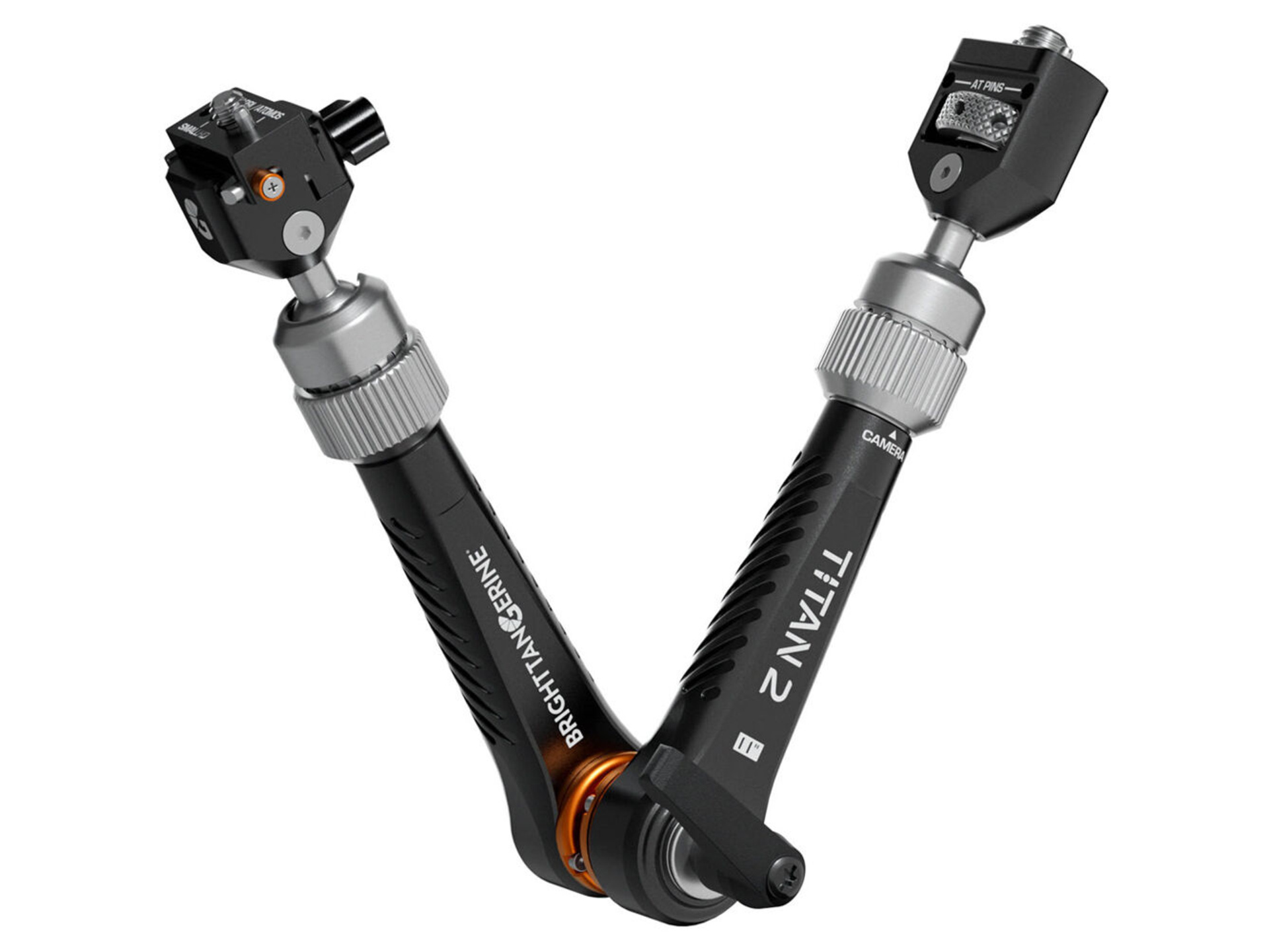 Bright Tangerine Titan Arm 2 (3/8"-16 Anti-Twist to NATO, London Fog Black)