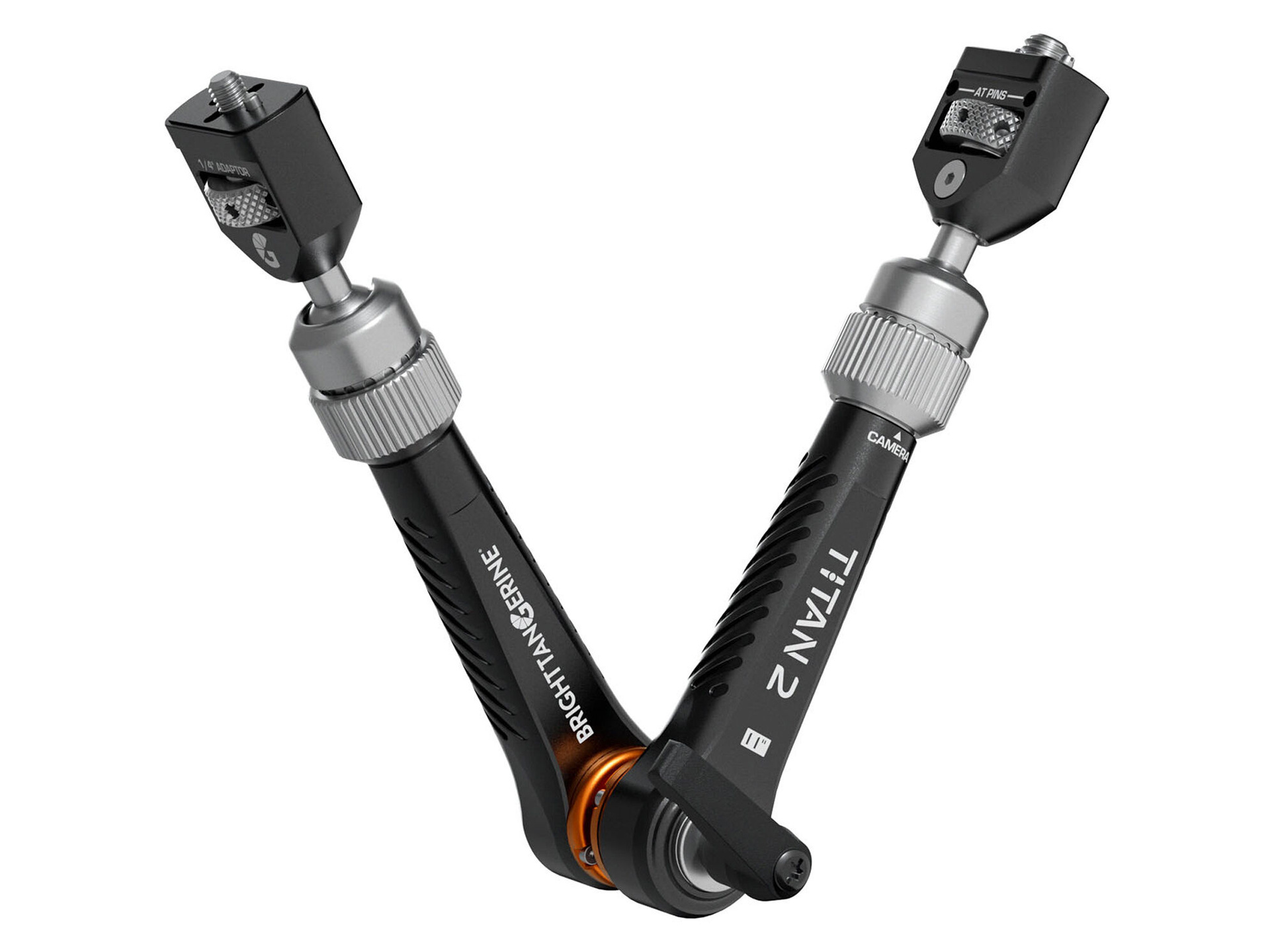 Bright Tangerine Titan Arm 2 (3/8"-16 Anti-Twist to 1/4"-20 Anti-Twist, London Fog Black)