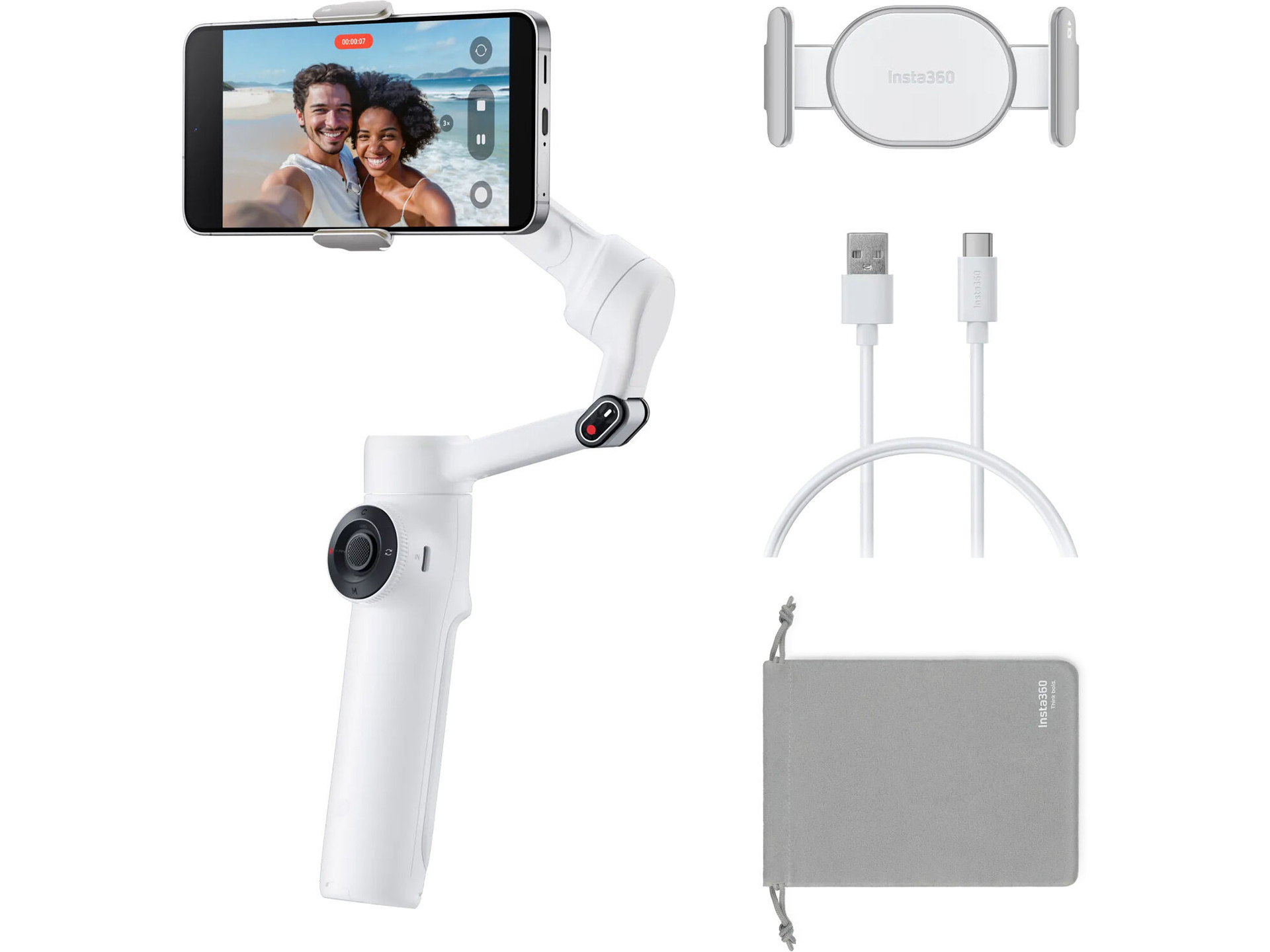 【美品】Insta360 flow Summit white Amazon.com: Insta360 Flow 2 Pro Creator Bundle White