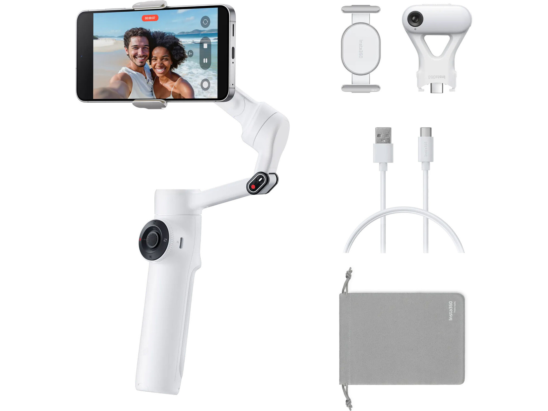 Insta360 Flow 2 AI Tracker Bundle (Summit White)