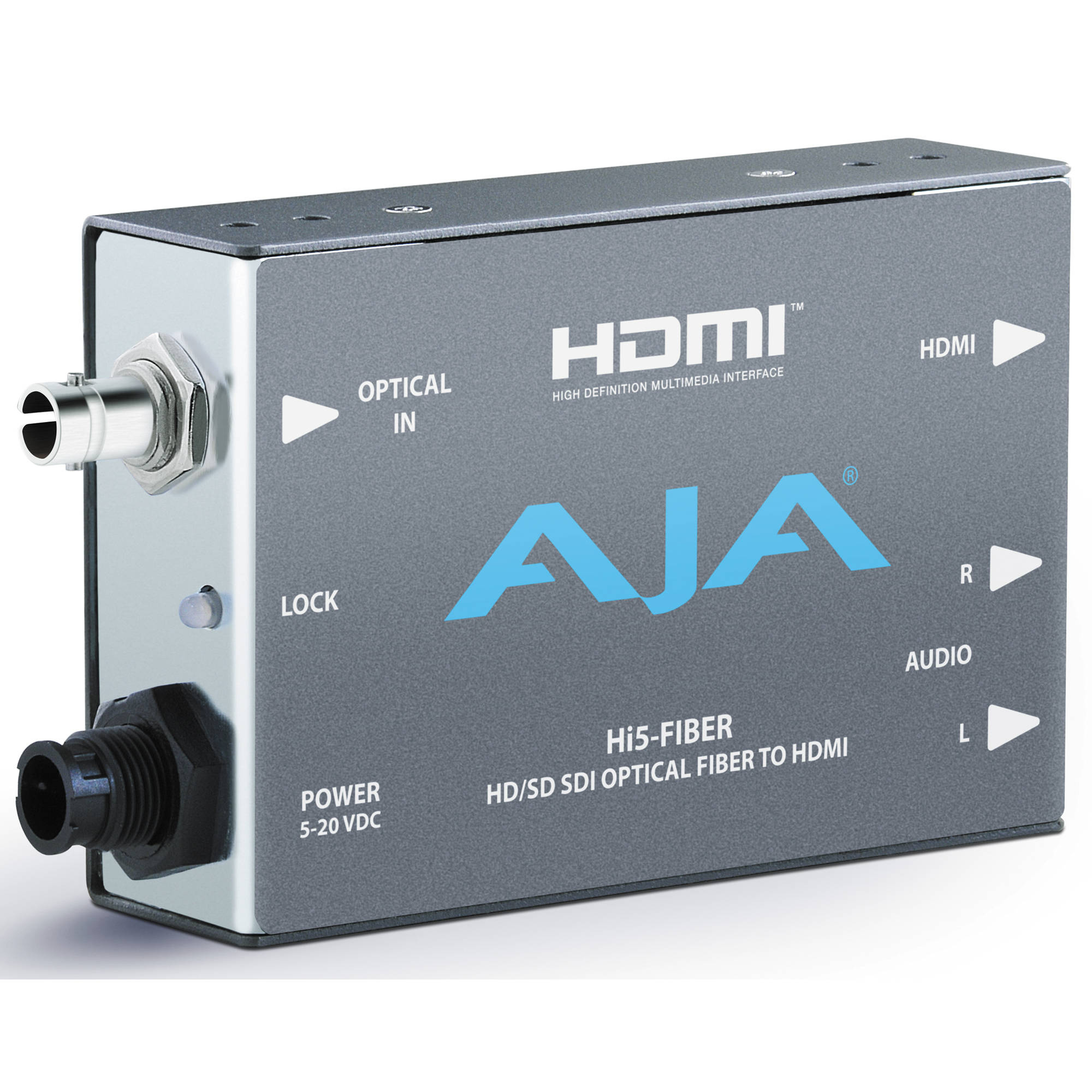 AJA HI5FIBER HD/SD-SDI Over Fiber To HDMI Video and Audio Mini-Converter