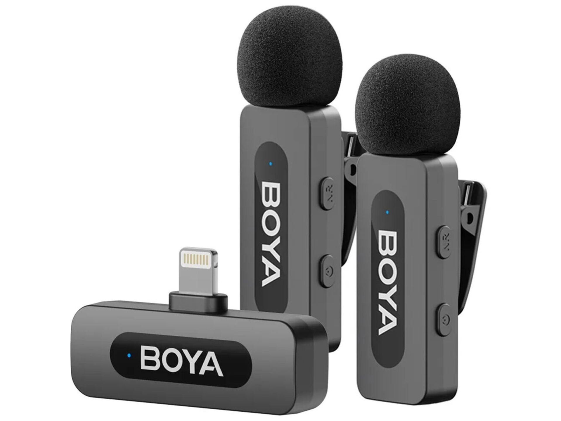 BOYA BY-V2 2.0 Ultracompact 2-Person Wireless Microphone System with Lightning Connector for iOS Devices (2.4 GHz)
