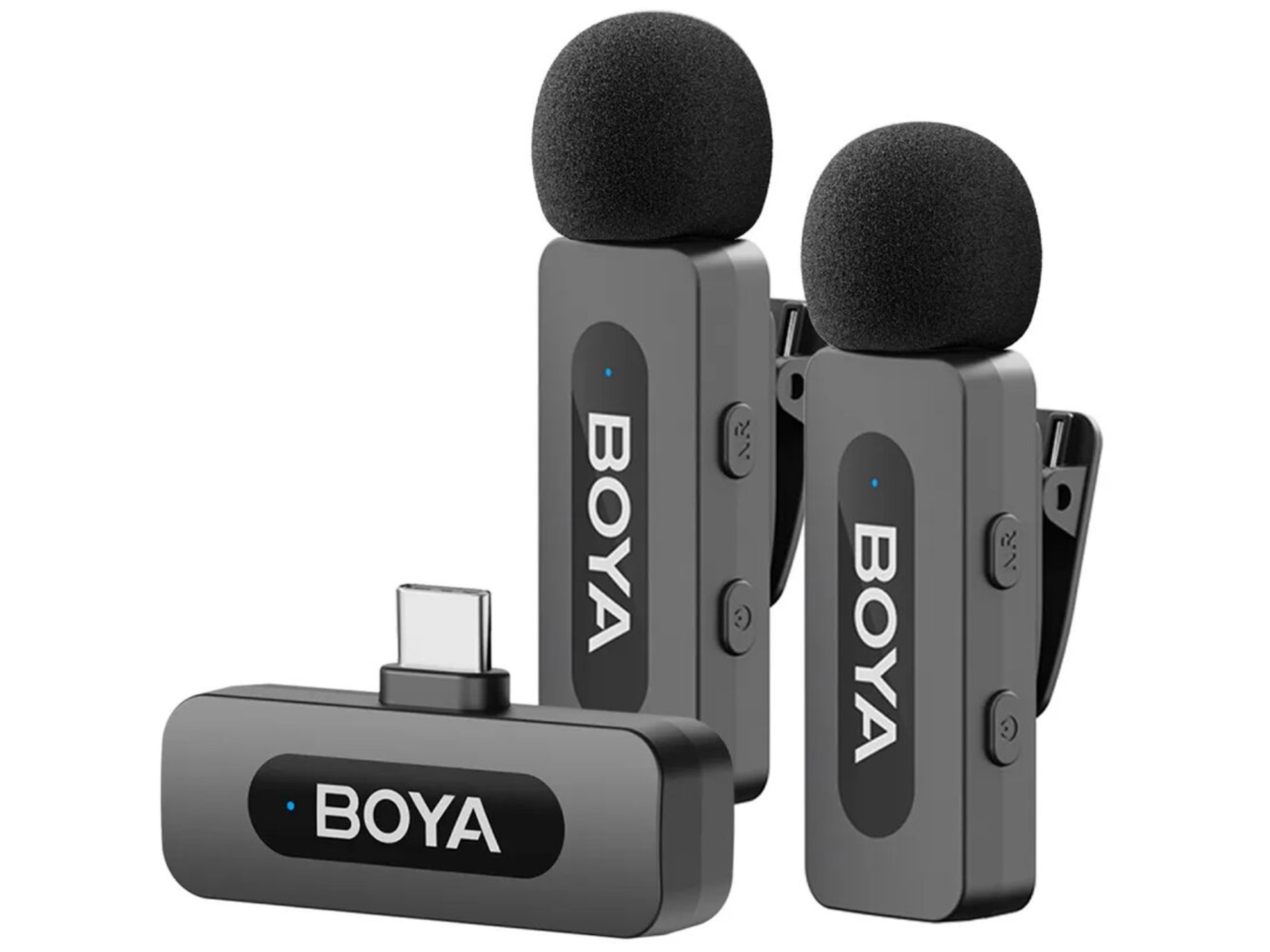 BOYA BY-V20 2.0 Ultracompact 2-Person Wireless Microphone System with USB-C Connector for Mobile Devices (2.4 GHz)