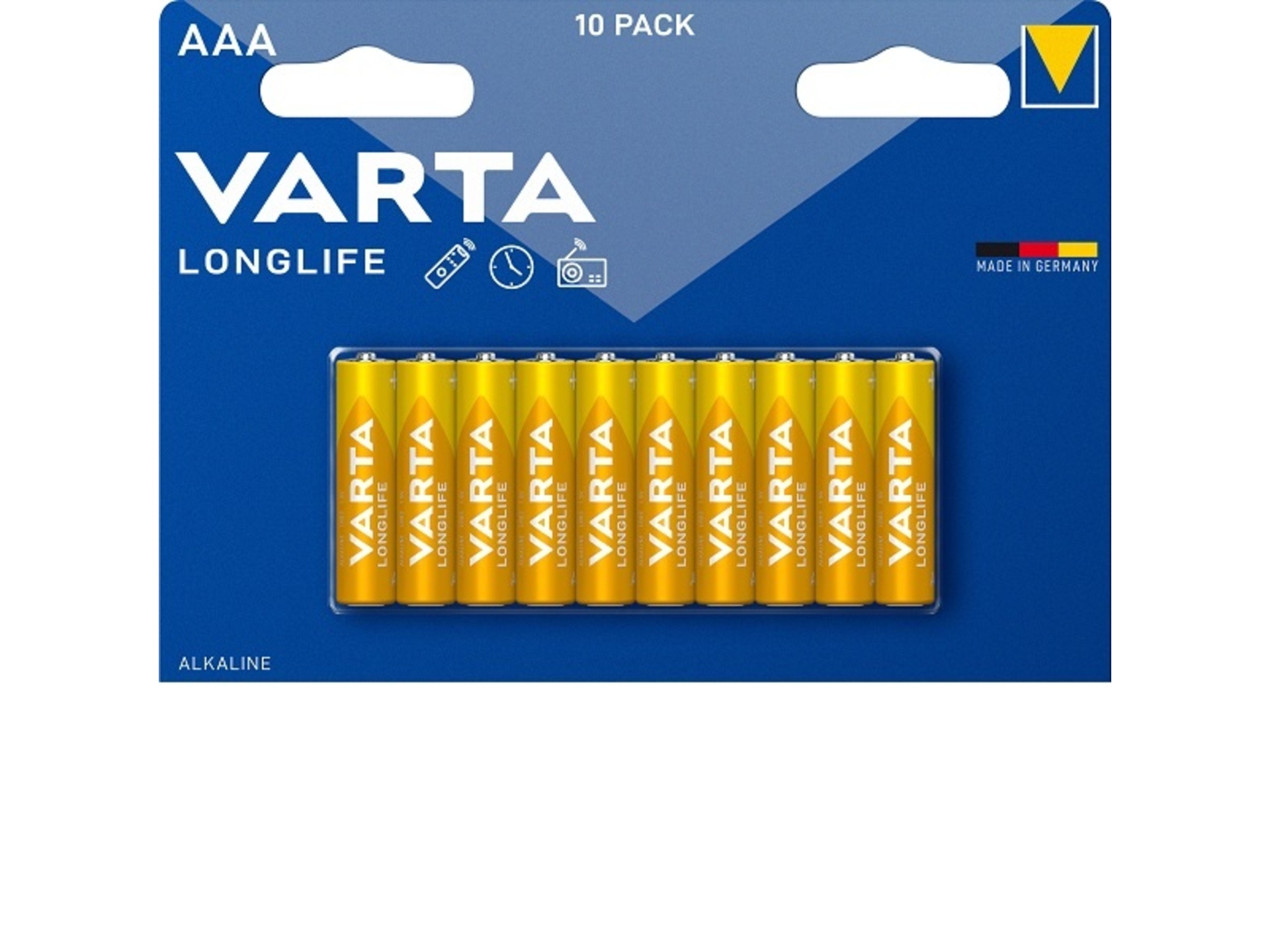 Varta Alkaline Longlife AAA Batteries (10 Pack)