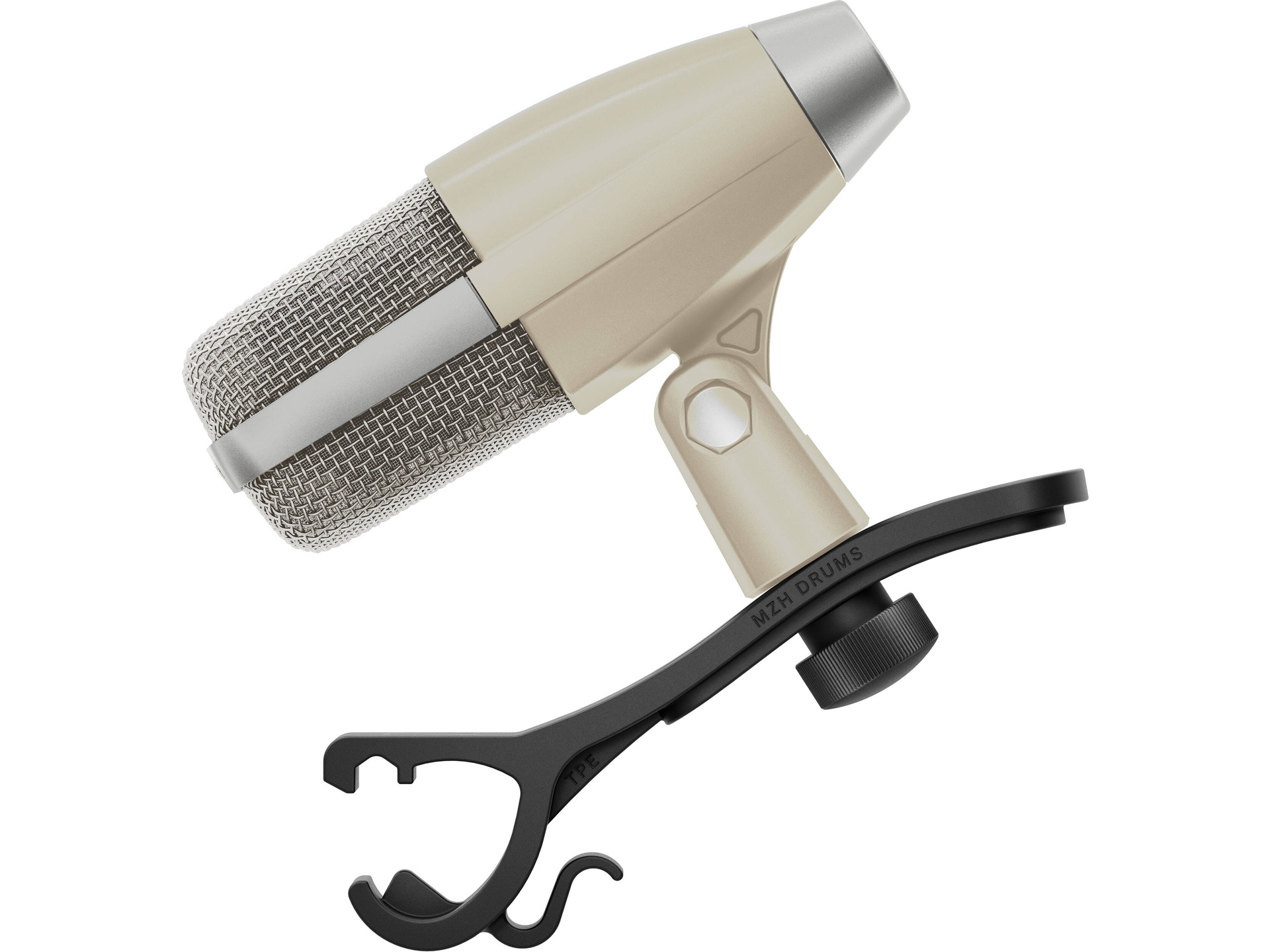 Sennheiser MD 421 KOMPAKT  80th Limited Edition Multipurpose Dynamic Microphone with Drum Clamp (Gray/Cream)