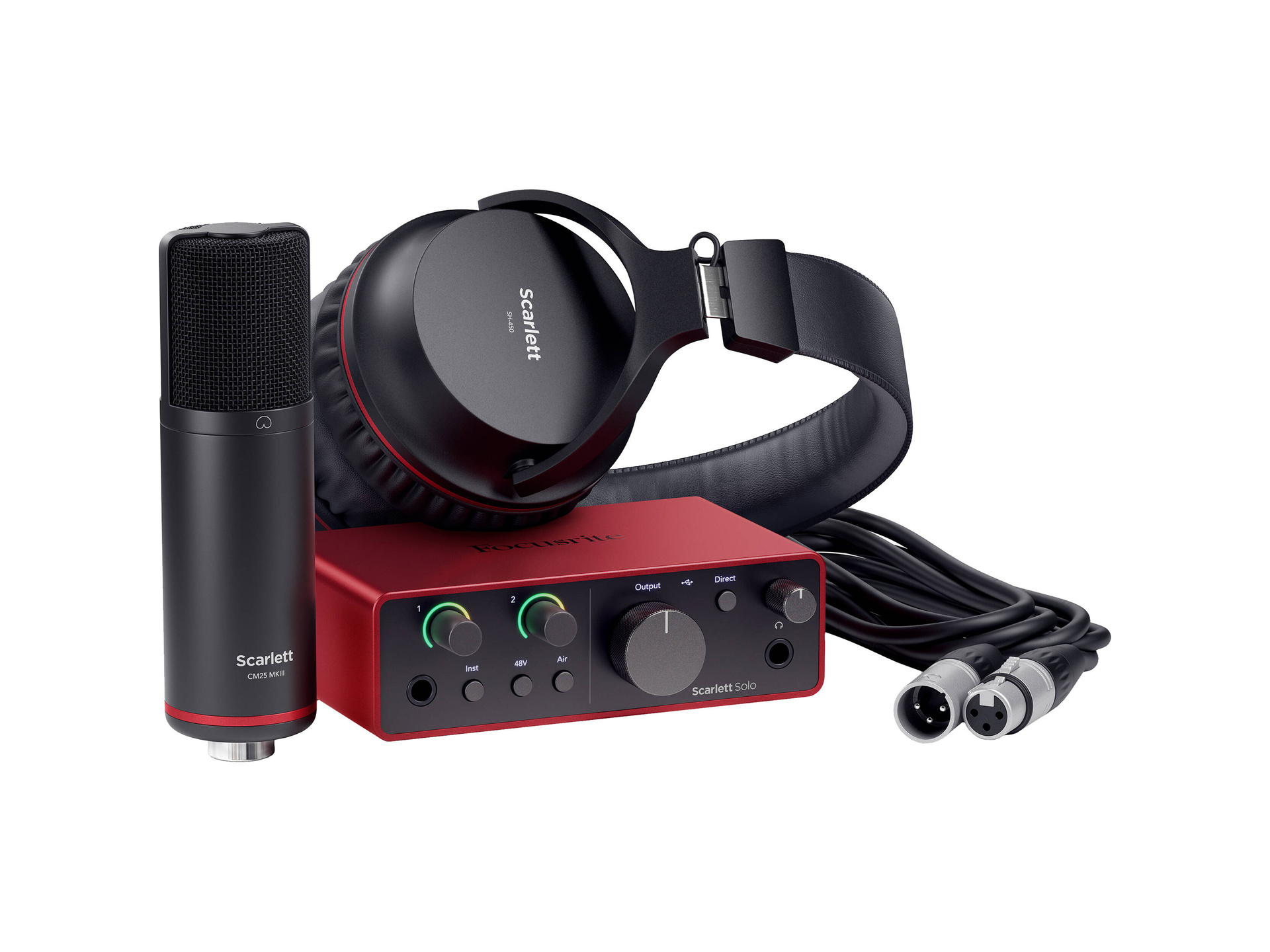 Focusrite Scarlett Solo Studio USB-C Audio Interface with Microphone and Headphones (4th Generation) - Open Box