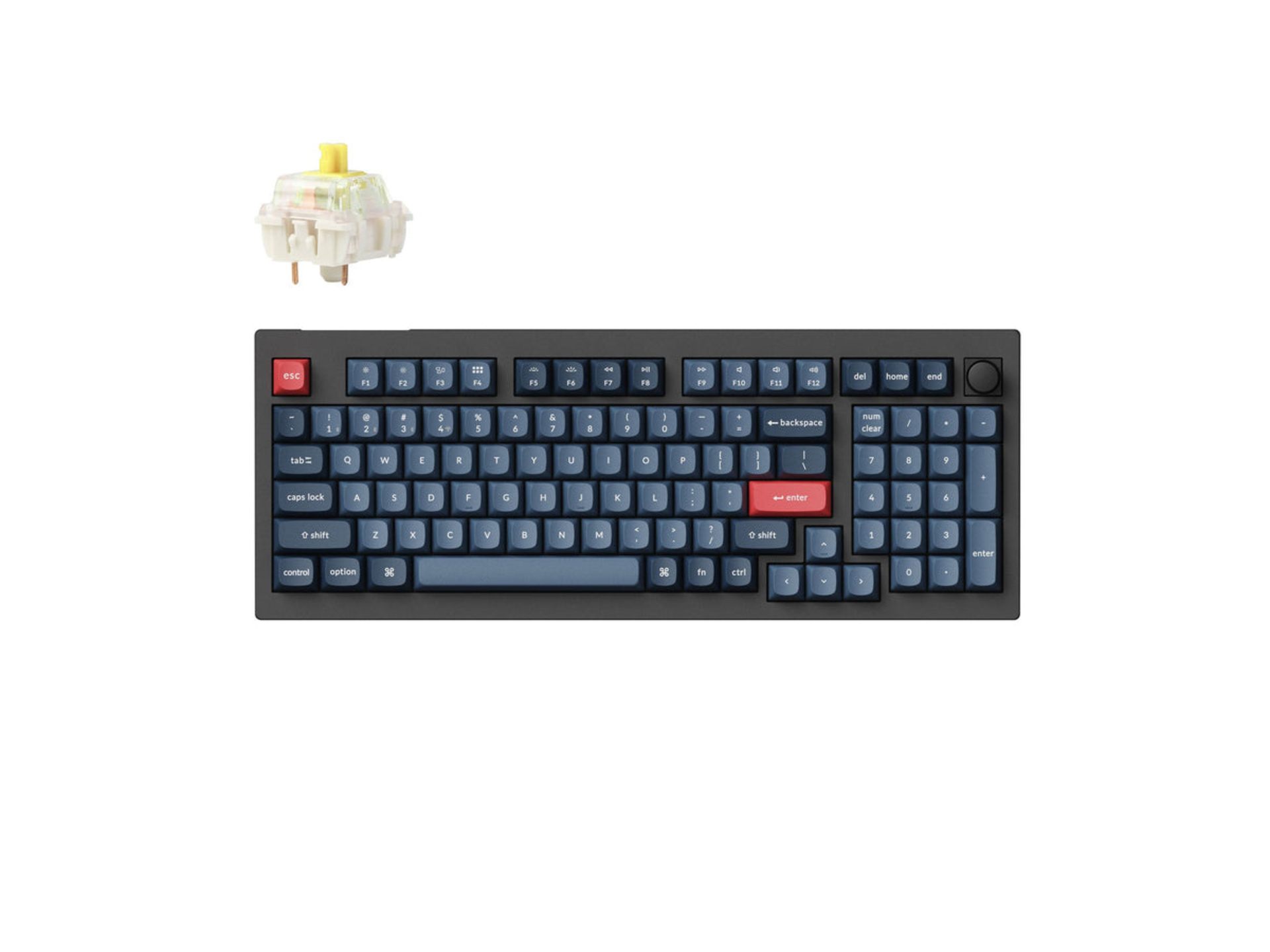 Keychron V5M-D4 Max QMK/VIA Wireless Custom Mechanical Keyboard (Carbon Black, Gateron Jupiter Banana, Fully Assembled Knob)