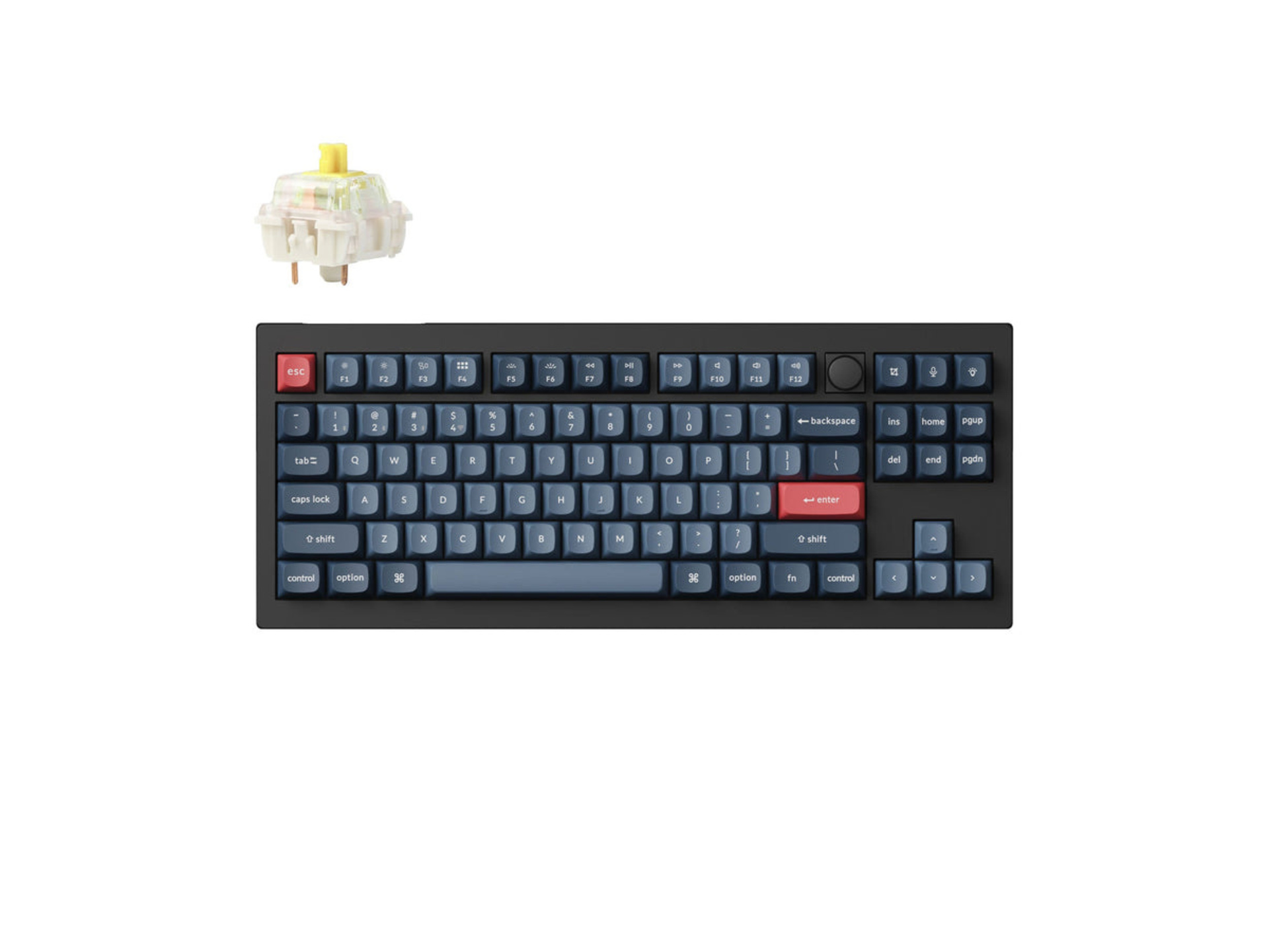 Keychron V3M-D4 Max QMK/VIA Wireless Custom Mechanical Keyboard (Carbon Black, Gateron Jupiter Banana, Fully Assembled Knob)