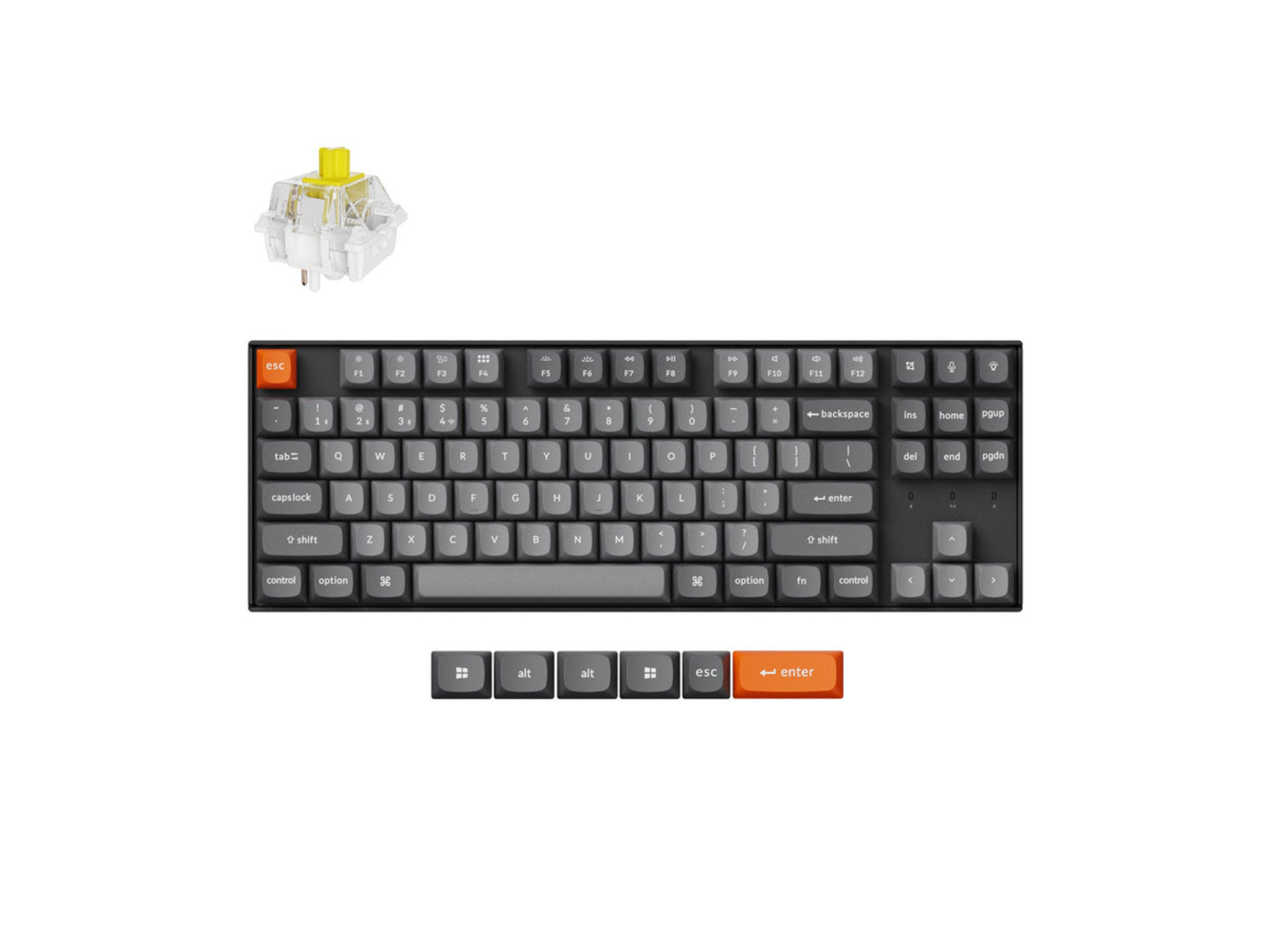 Keychron K8 Max QMK Wireless Mechanical Keyboard (Fully Assembled, Hot-Swappable, Super Banana)