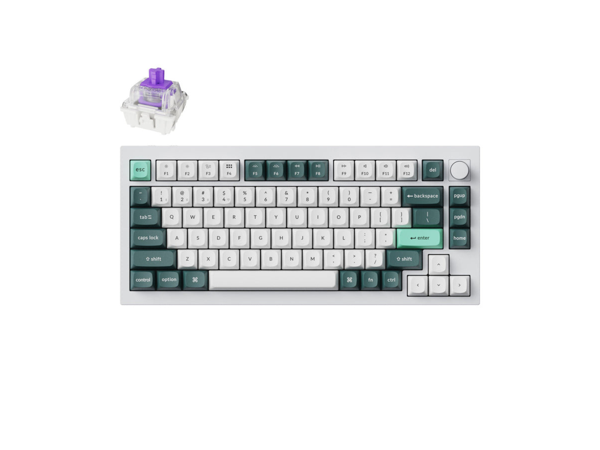 Keychron Q1 HE QMK Wireless Custom Keyboard (Shell White, Garteron Double-Rail Magnetic Nebula Switch, Fully Assembled Knob)