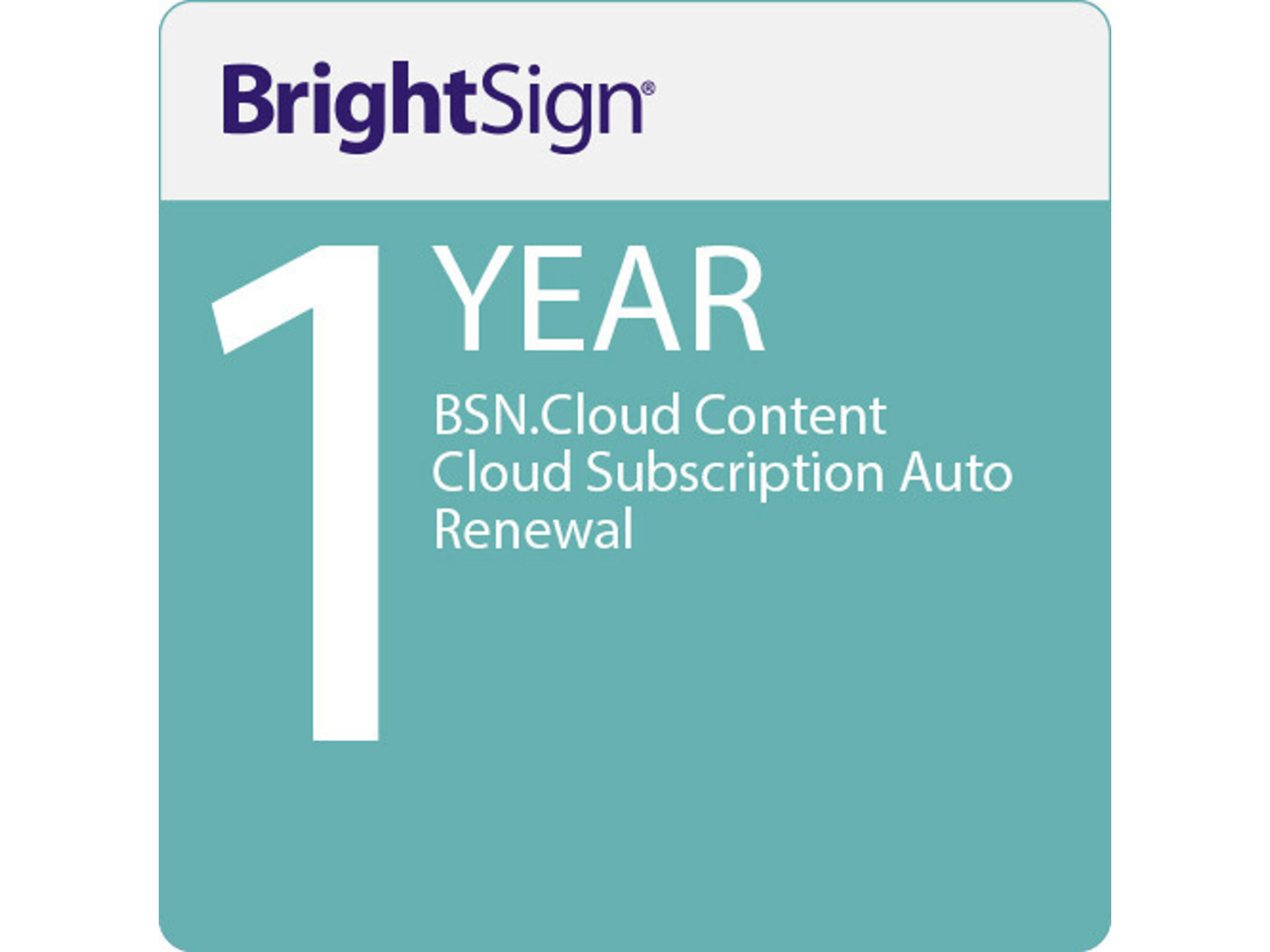 BrightSign BSN.Cloud Content Cloud Subscription Auto Renewal (1 Year)