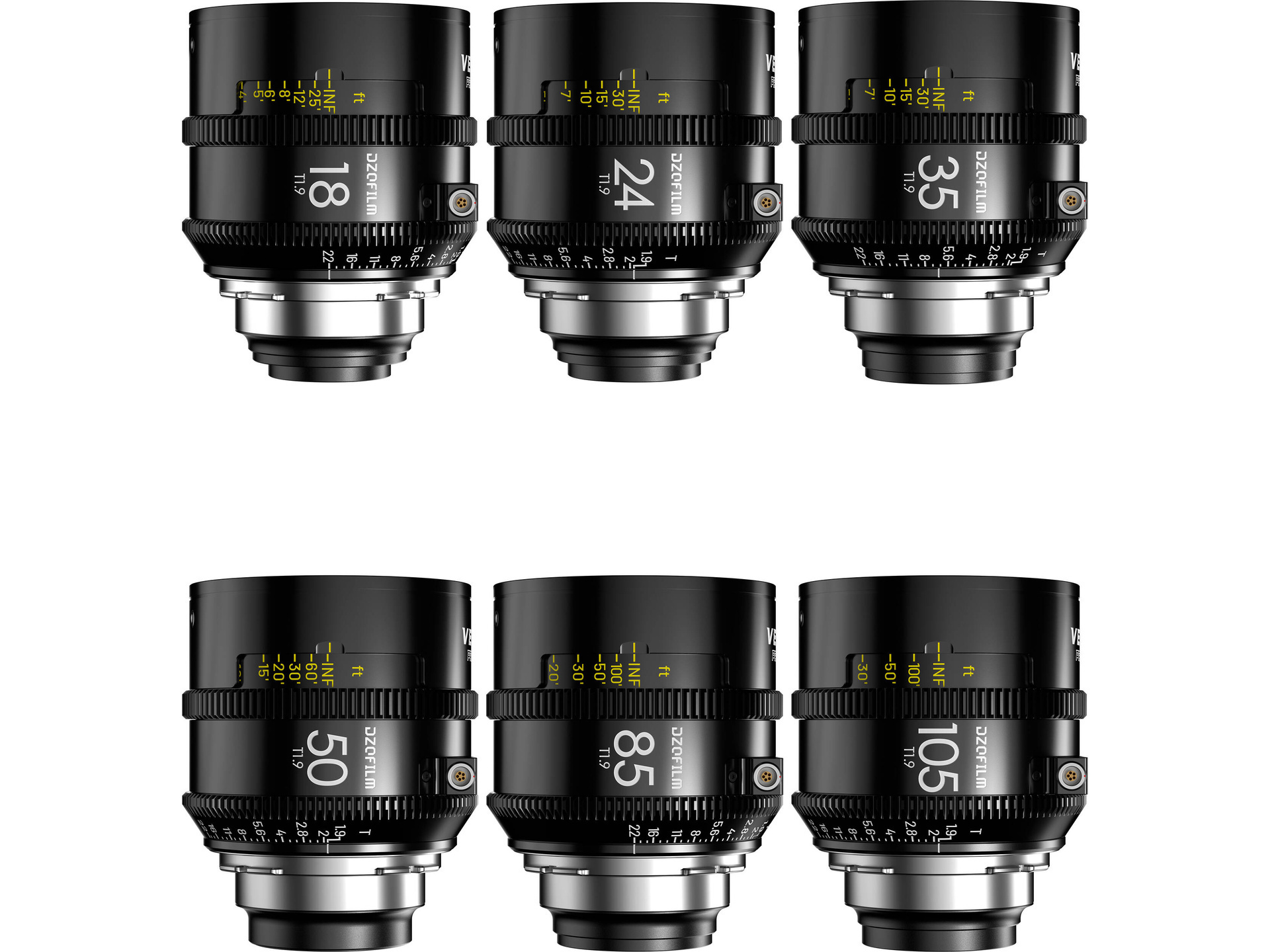 DZOFilm Vespid Prime2 T1.9 6-Lens Kit (PL Mount, Feet)