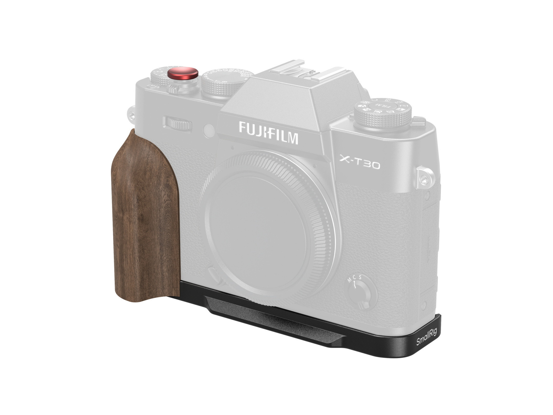 SmallRig 5666 L-Shaped Mount Plate with Wooden Handle for FUJIFILM X-T30 / X-T30 II / X-T30 III (Black)