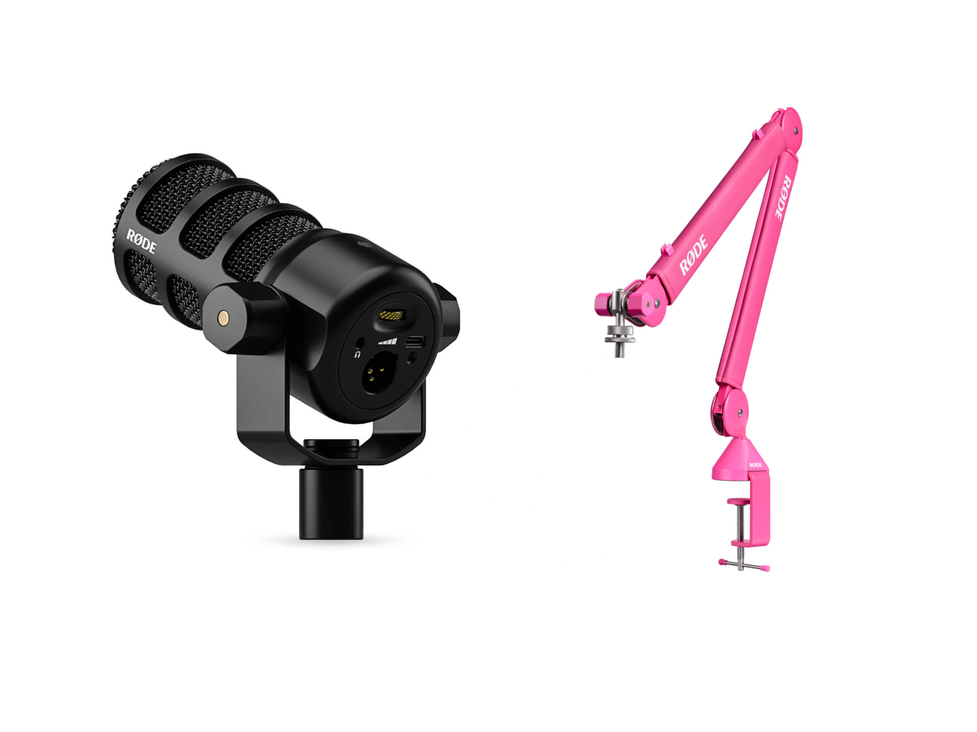 Rode PodMic USB Microphone with PSA1+ Studio Boom Arm (Pink)