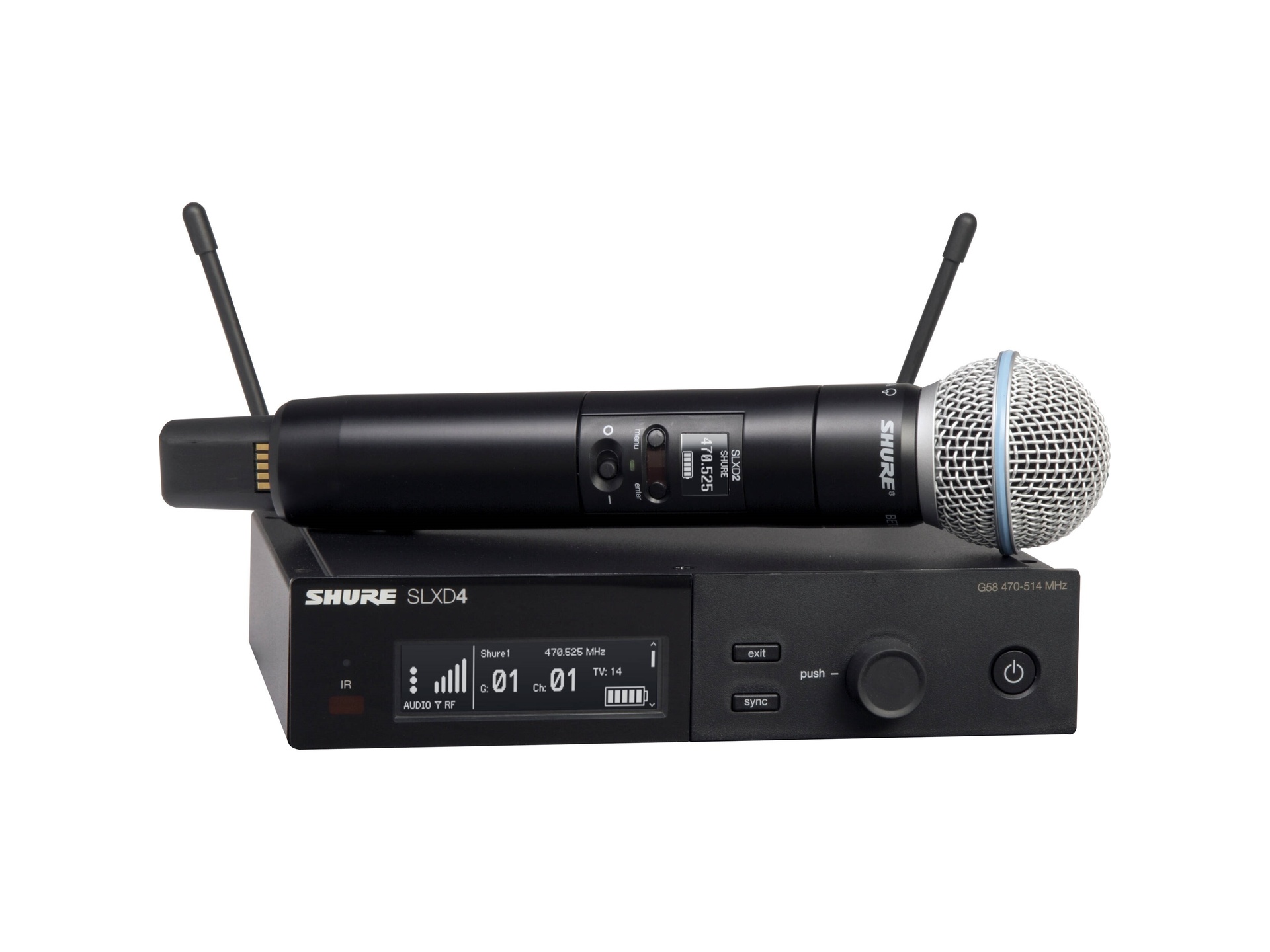 Shure SLXD24/B58 Digital Wireless Handheld Microphone System with Beta 58A Capsule (H7: 520-564 MHz)