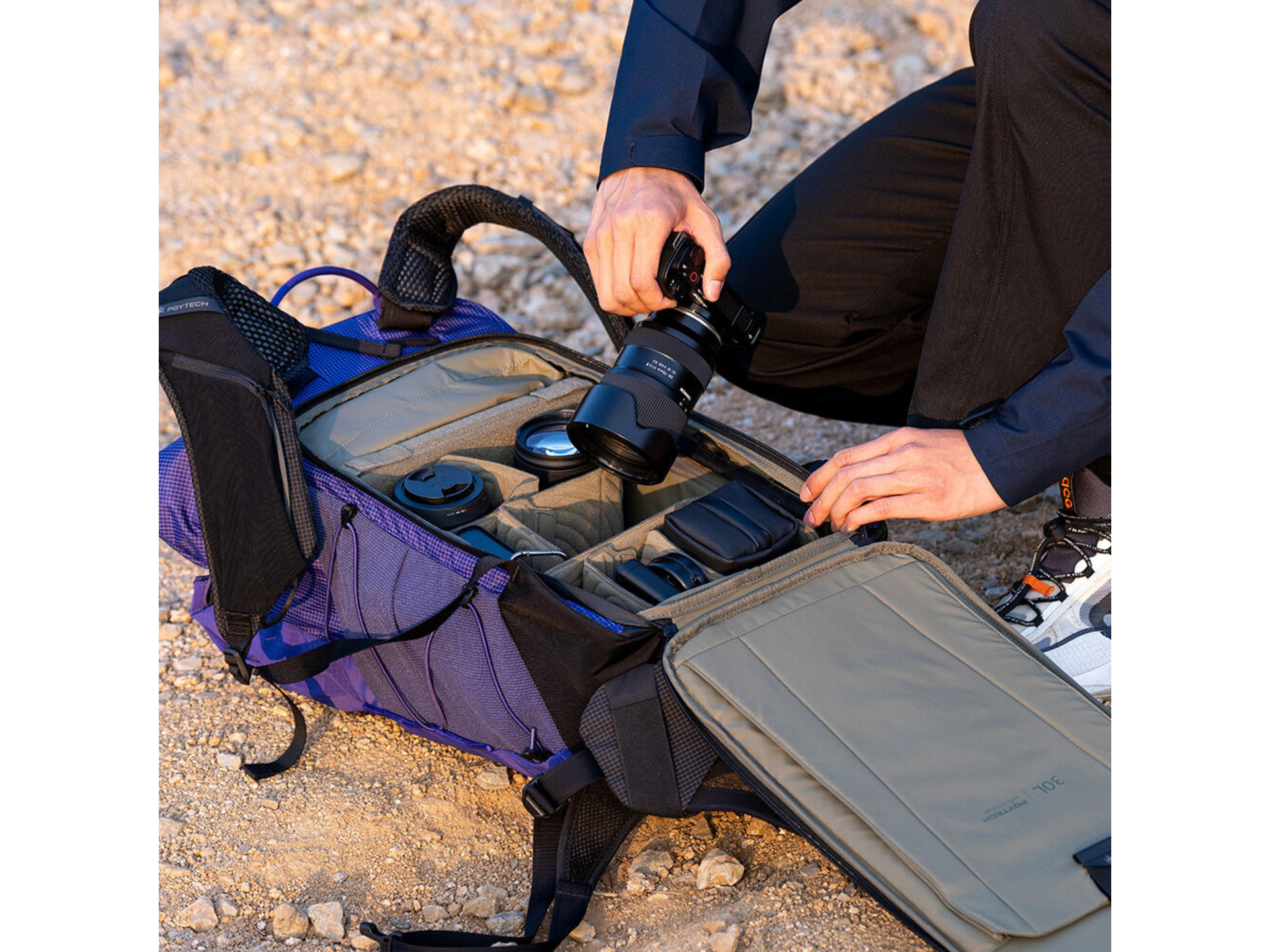 PGYTECH OnePro Ultralight Camera Backpack (Aurora Purple, 30L)