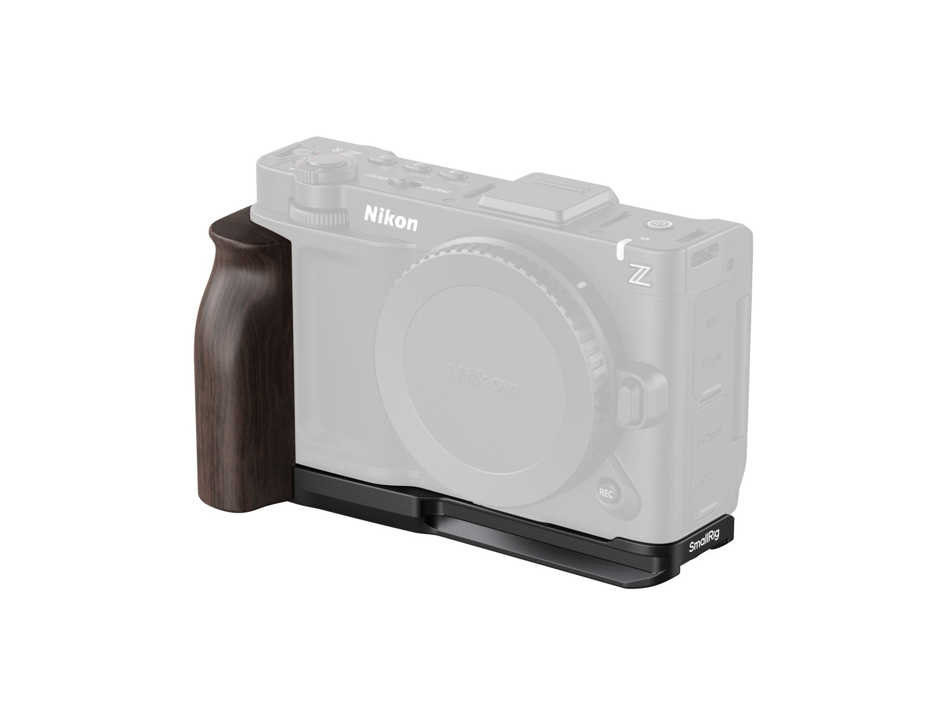 SmallRig 5906 L-Shaped Mount Plate with Wooden Handle for Nikon ZR