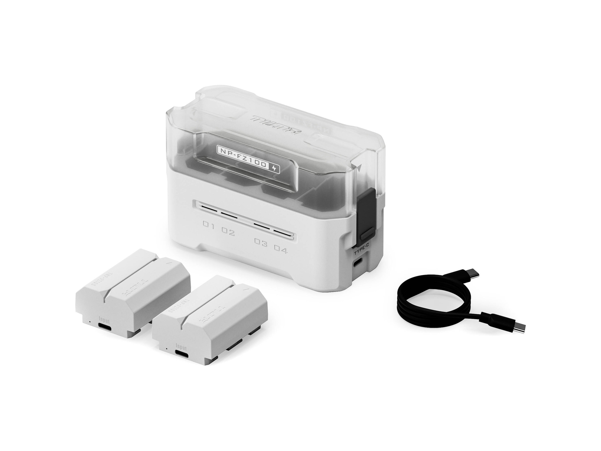 Tilta NP-FZ100 Kit with 2 Batteries and 4-Bay USB Charger (Off White)